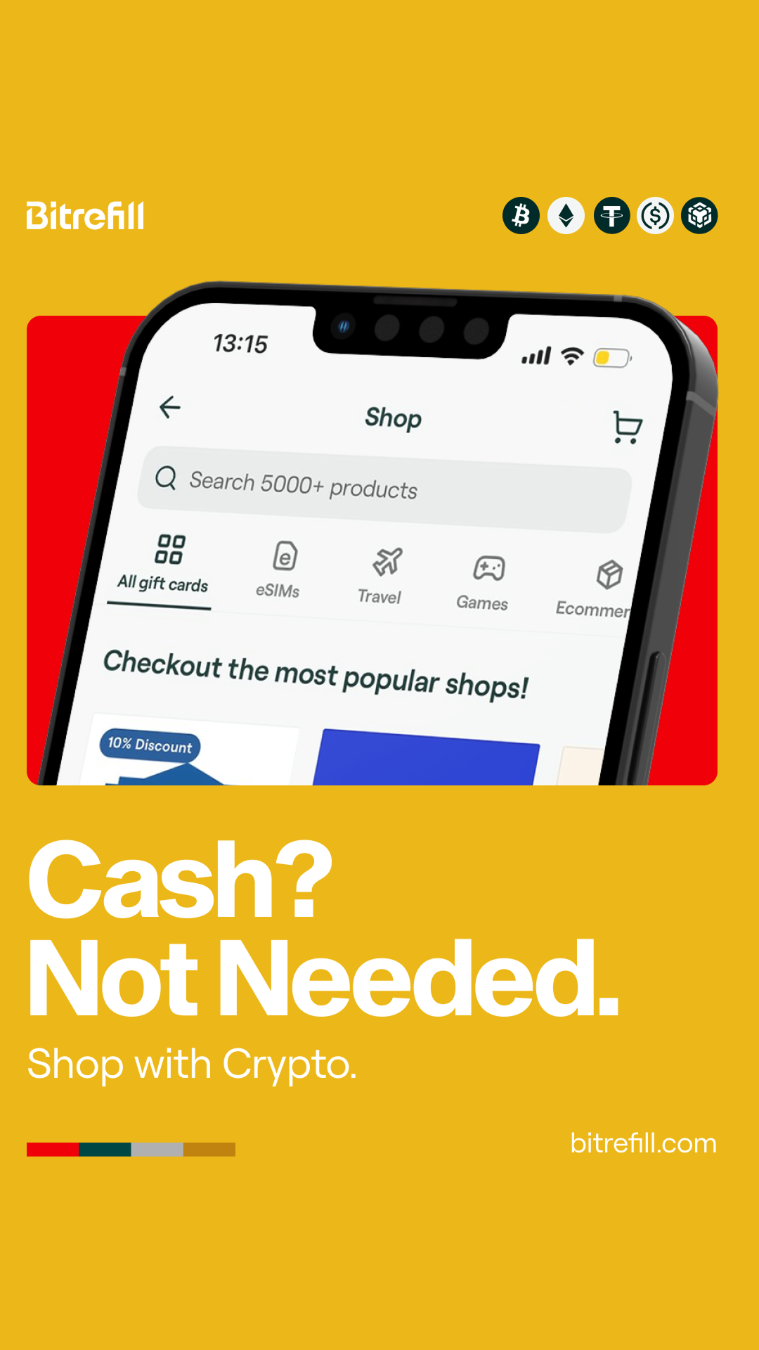 Bitrefill Facebook ad