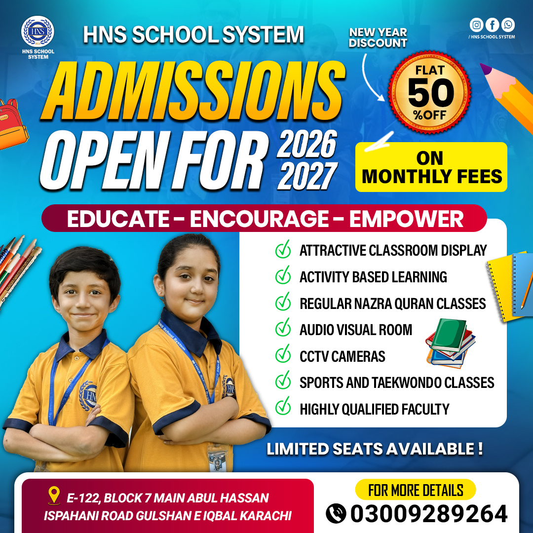 HNS School System Facebook ad: Quality Education. Strong Values. Bright Future.