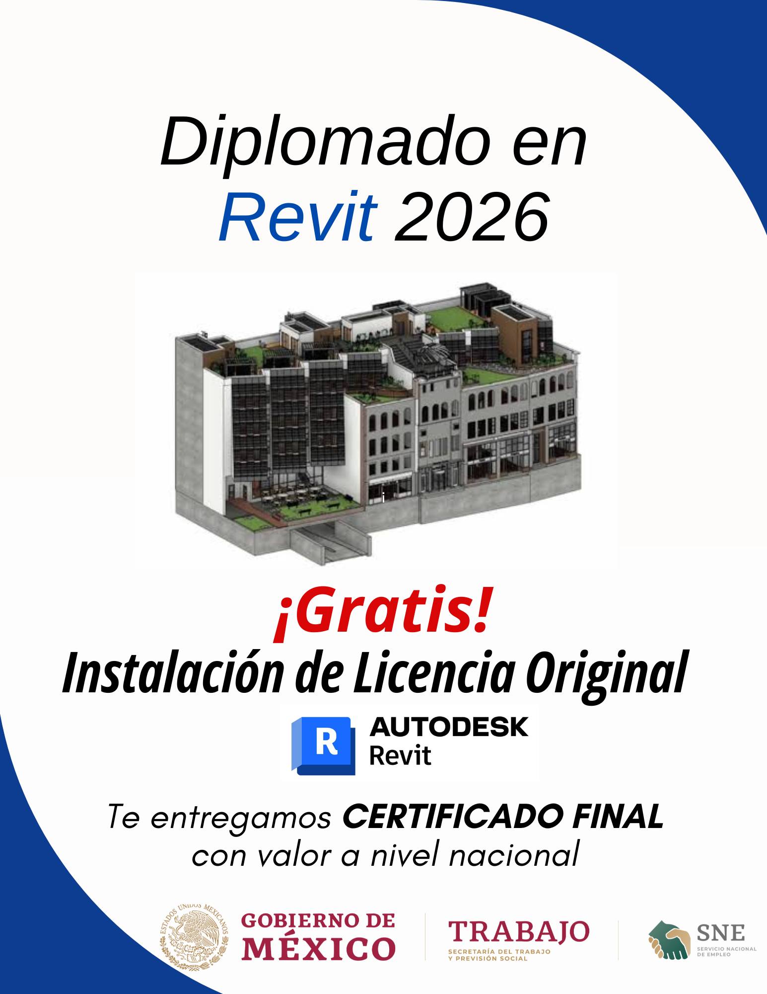 Escuela Revit Online MX Facebook ad: Diplomado ONLINE en REVIT 2026