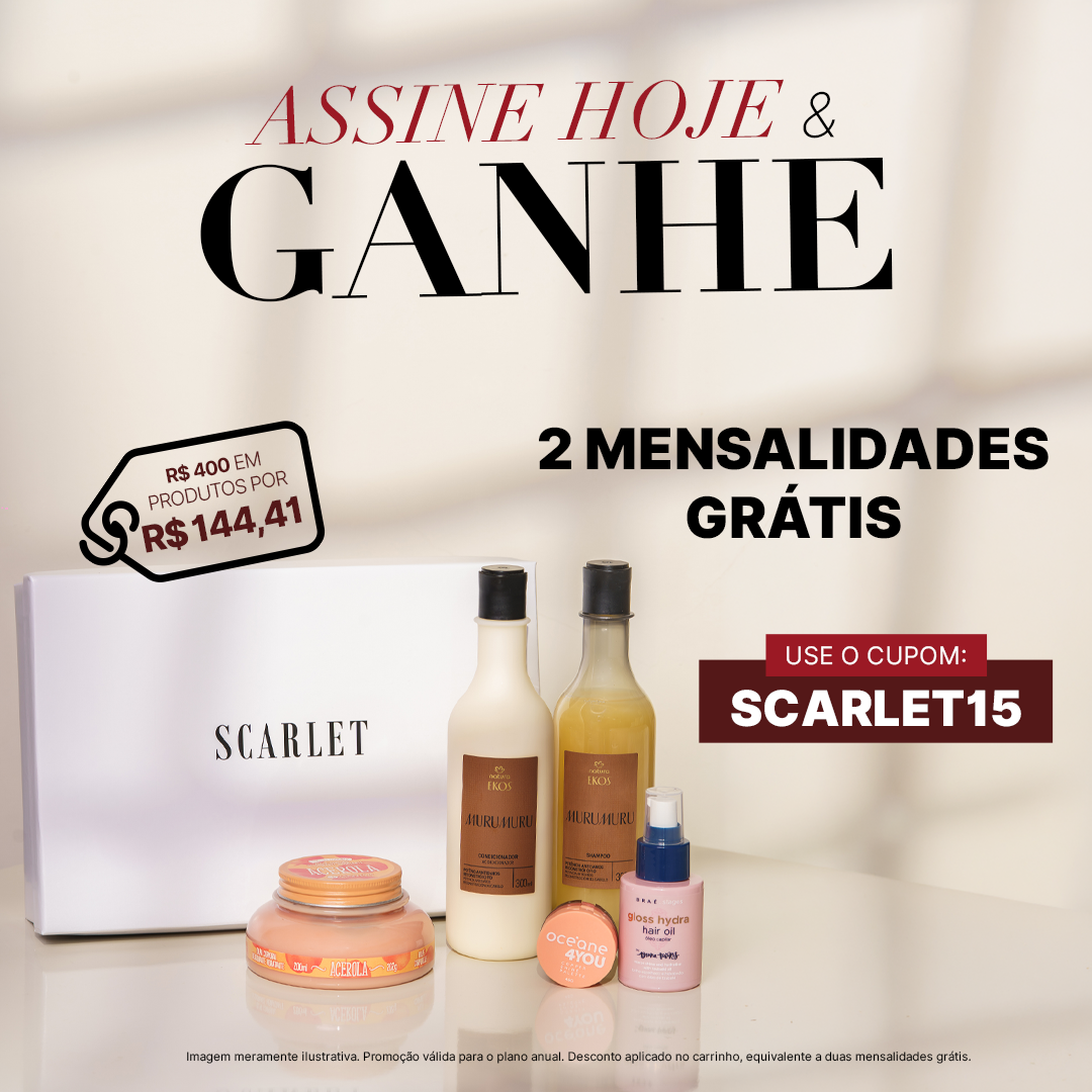 Box Scarlet Facebook ad: 2 mensalidades grátis