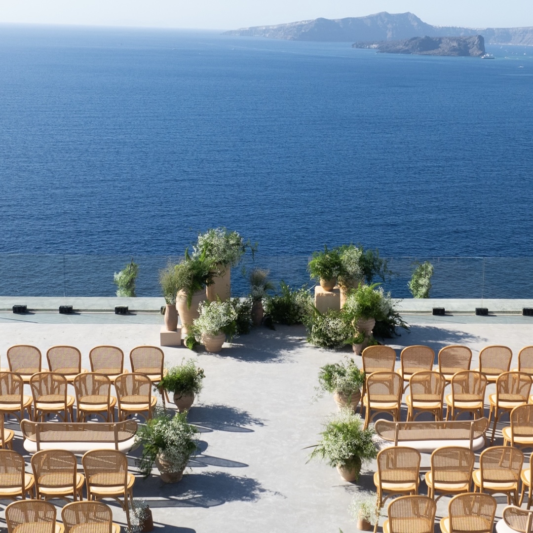 Weddings in Santorini - Destination Weddings in Greece - Wedding Designers Facebook ad: Grecian but make it now.