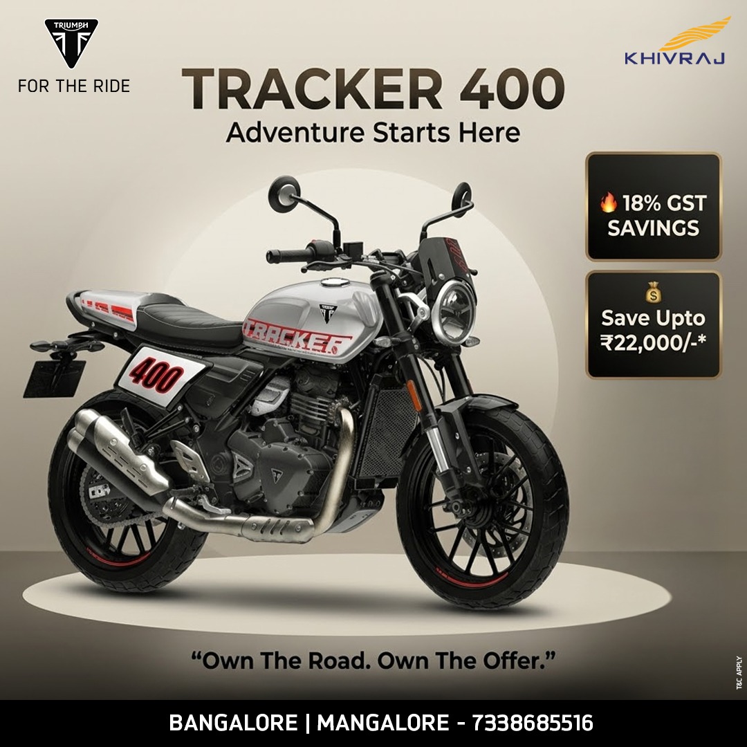 Khivraj Triumph Blr Facebook ad: Book a test ride now
