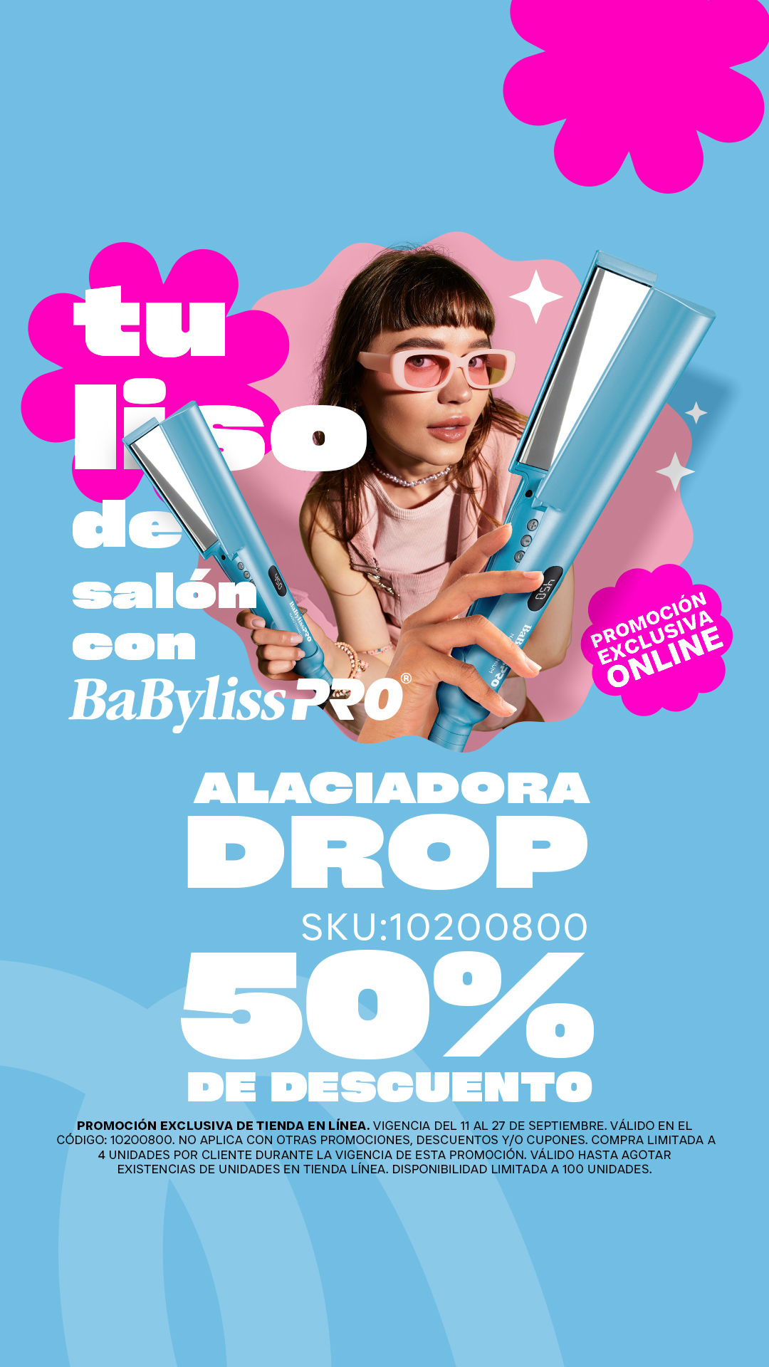Sally México Facebook ad: 50% Off para un peinado perfecto