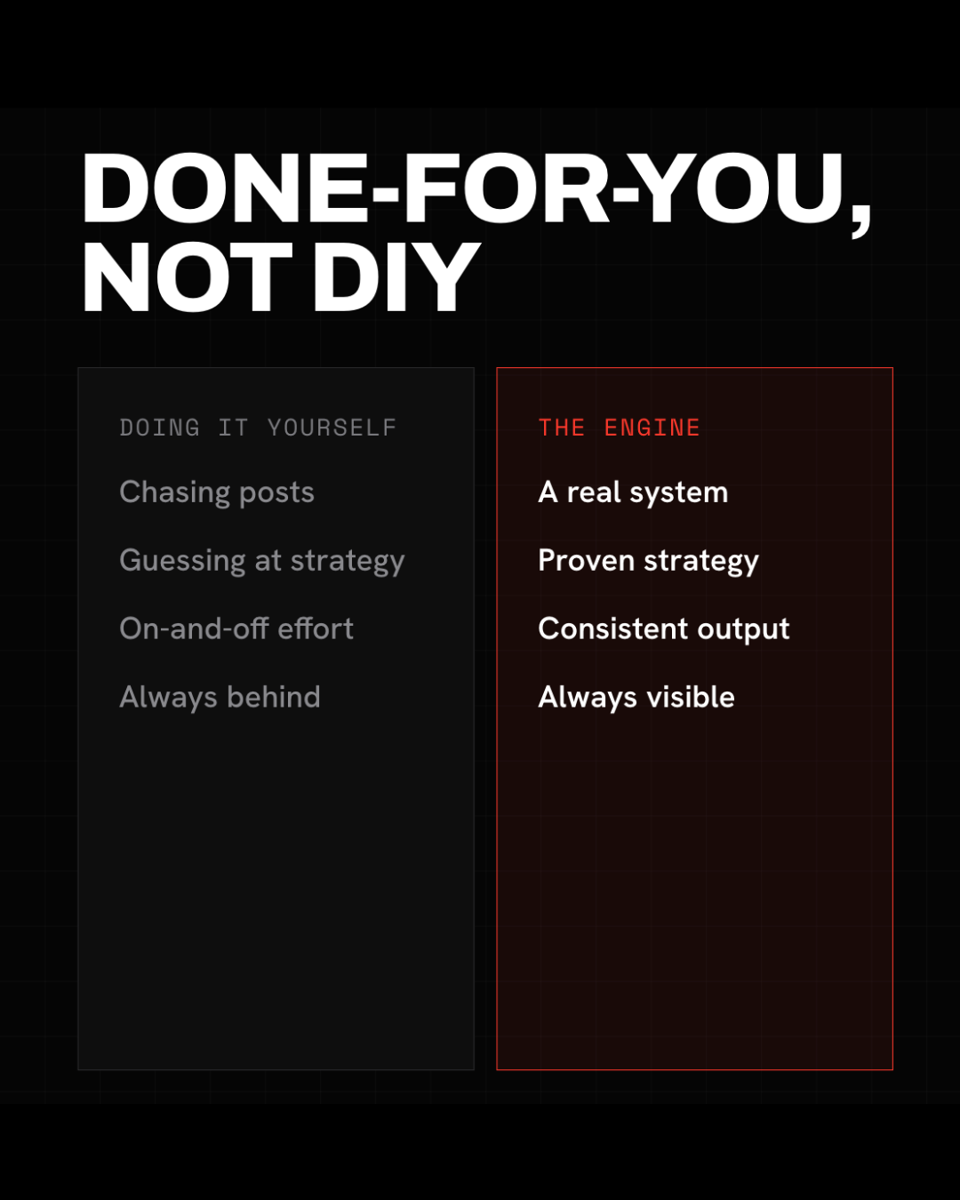 The Visibility Engine Facebook ad: You do not need another marketing task on…