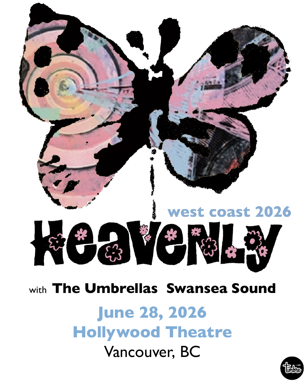 Timbre Concerts Facebook ad: HEAVENLY with guests The Umbrellas, Swansea Sound June…