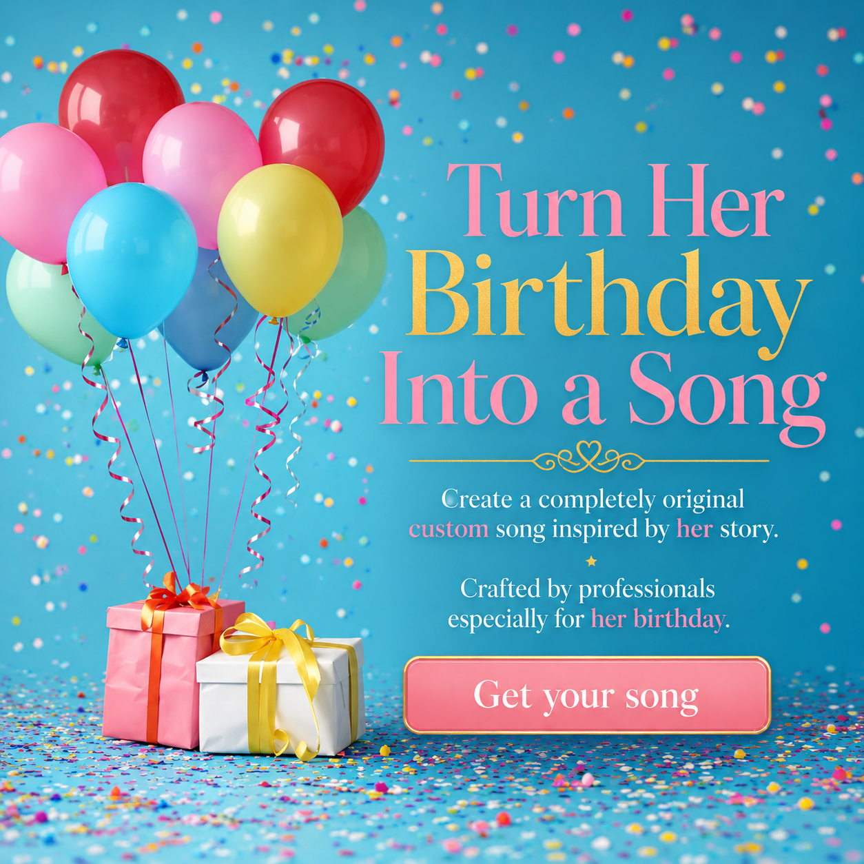 Custom Song Gift Facebook ad
