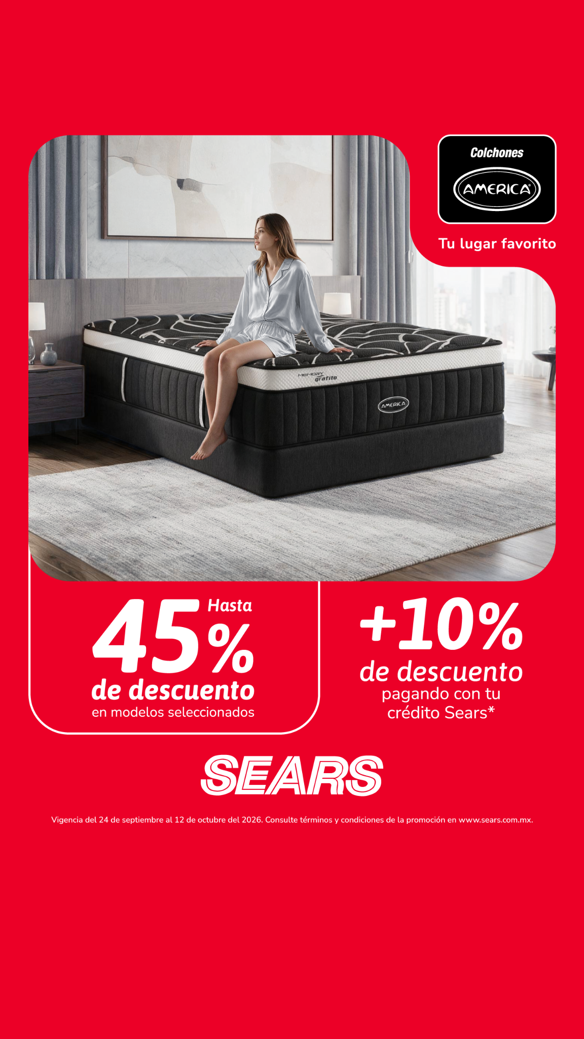 Colchones América Facebook ad: Colchones América en Sears