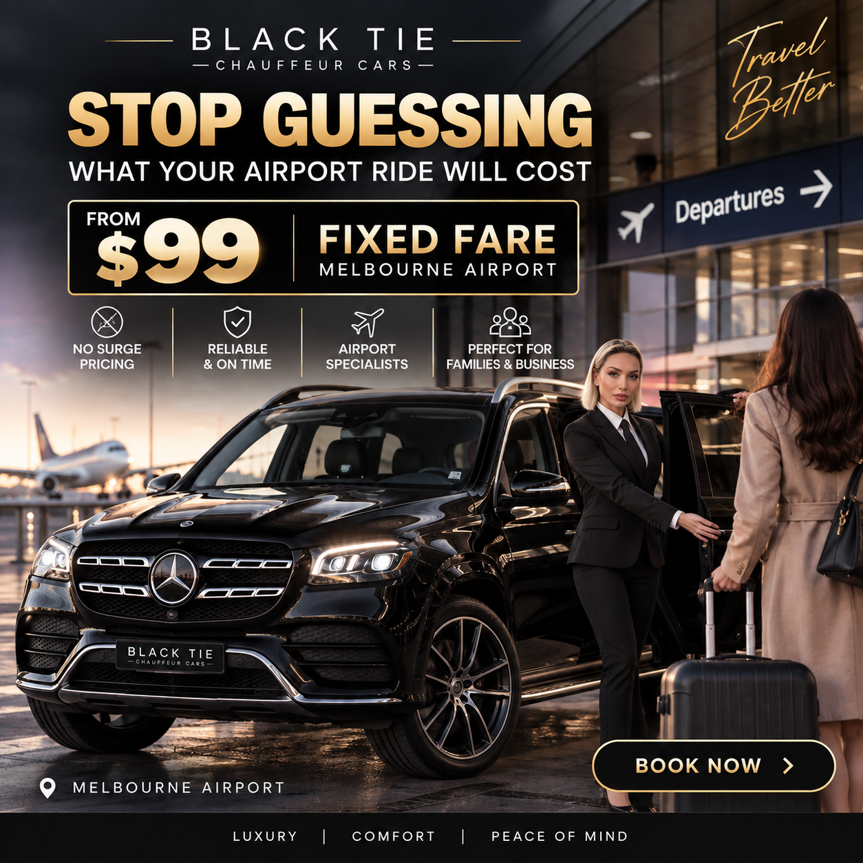 Limo service Facebook ad: Know who's picking you up.