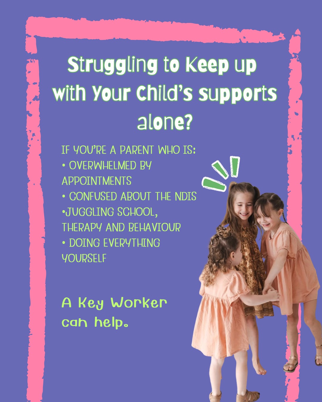 The Centered Space Facebook ad: Trying to manage your child’s supports on your…