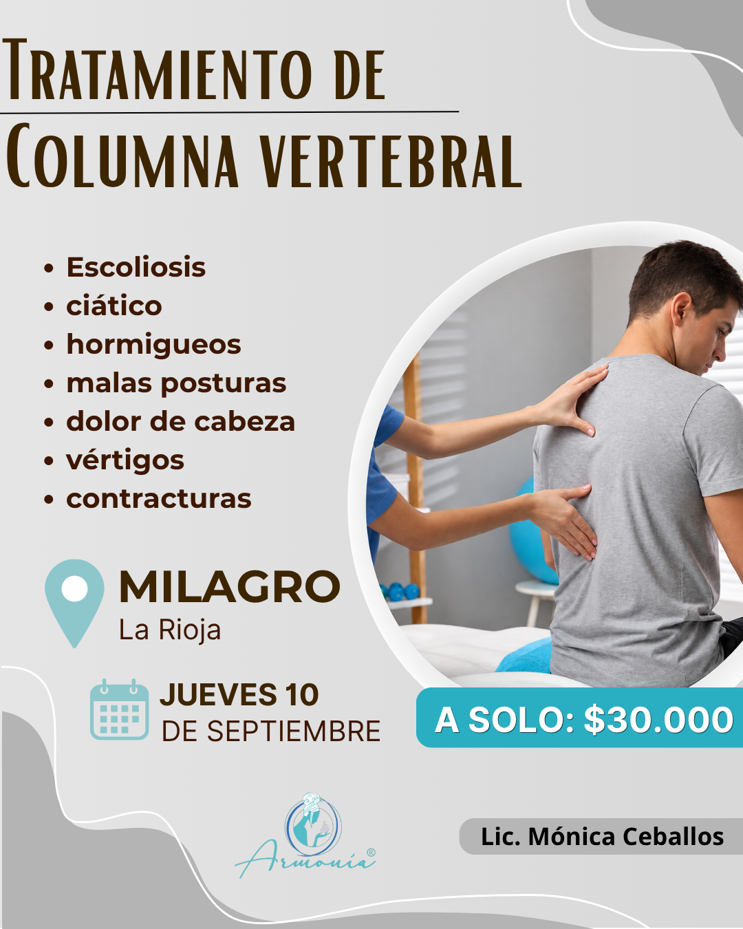 Armonia Estetica y Quiropraxia Facebook ad: Reserva tu turno en Milagro de La Rioja