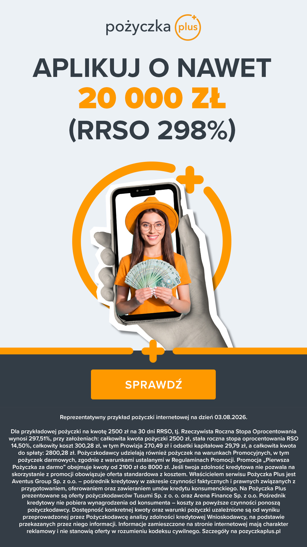 Pozyczkaplus.pl Facebook ad: Wnioskuj już dziś!