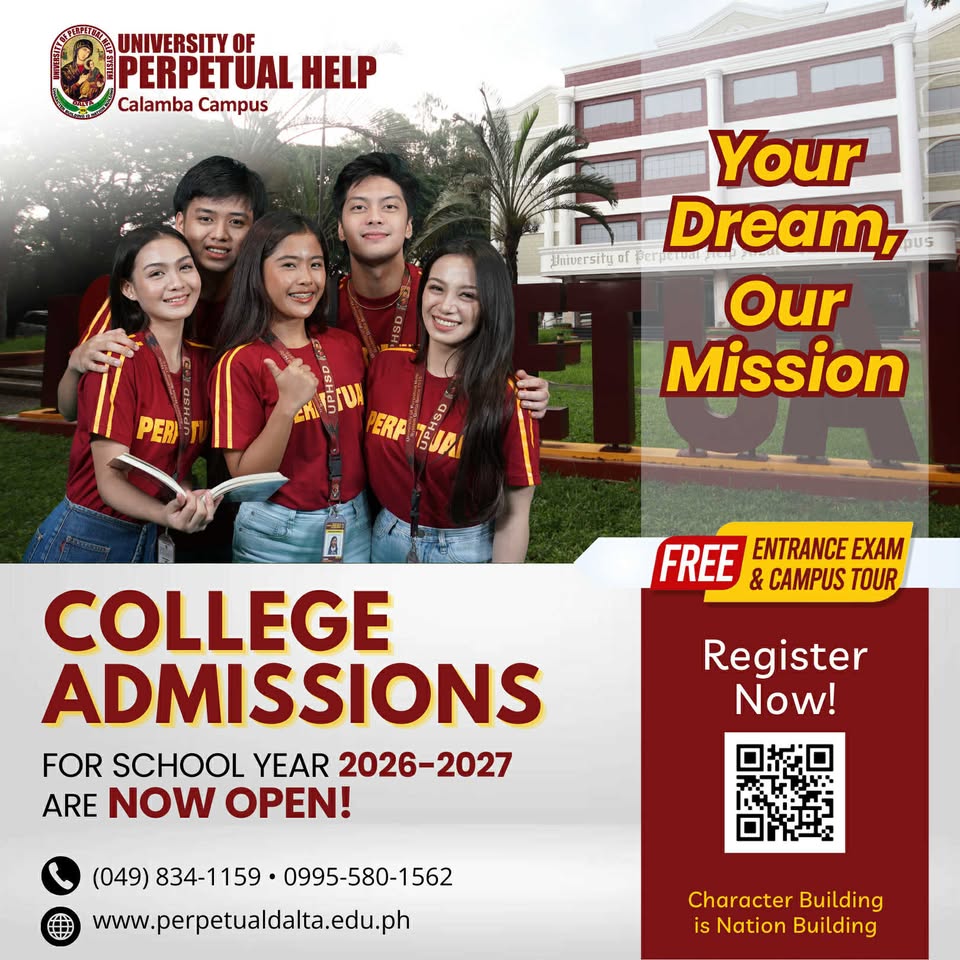University of Perpetual Help - Calamba Official Facebook ad: Enroll Now!