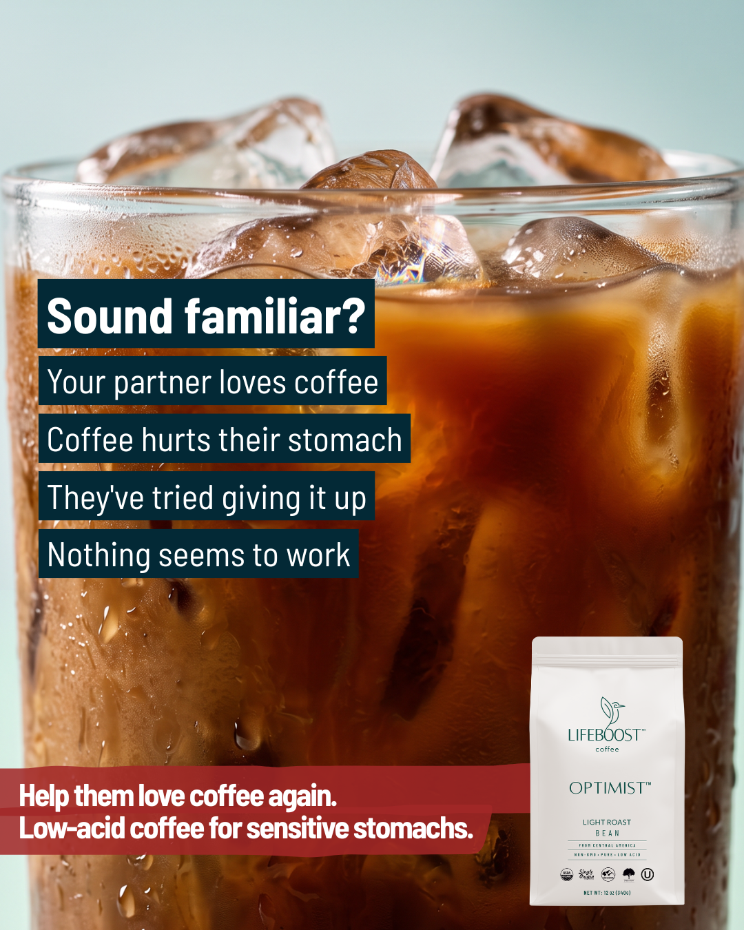 Lifeboost Coffee Facebook ad