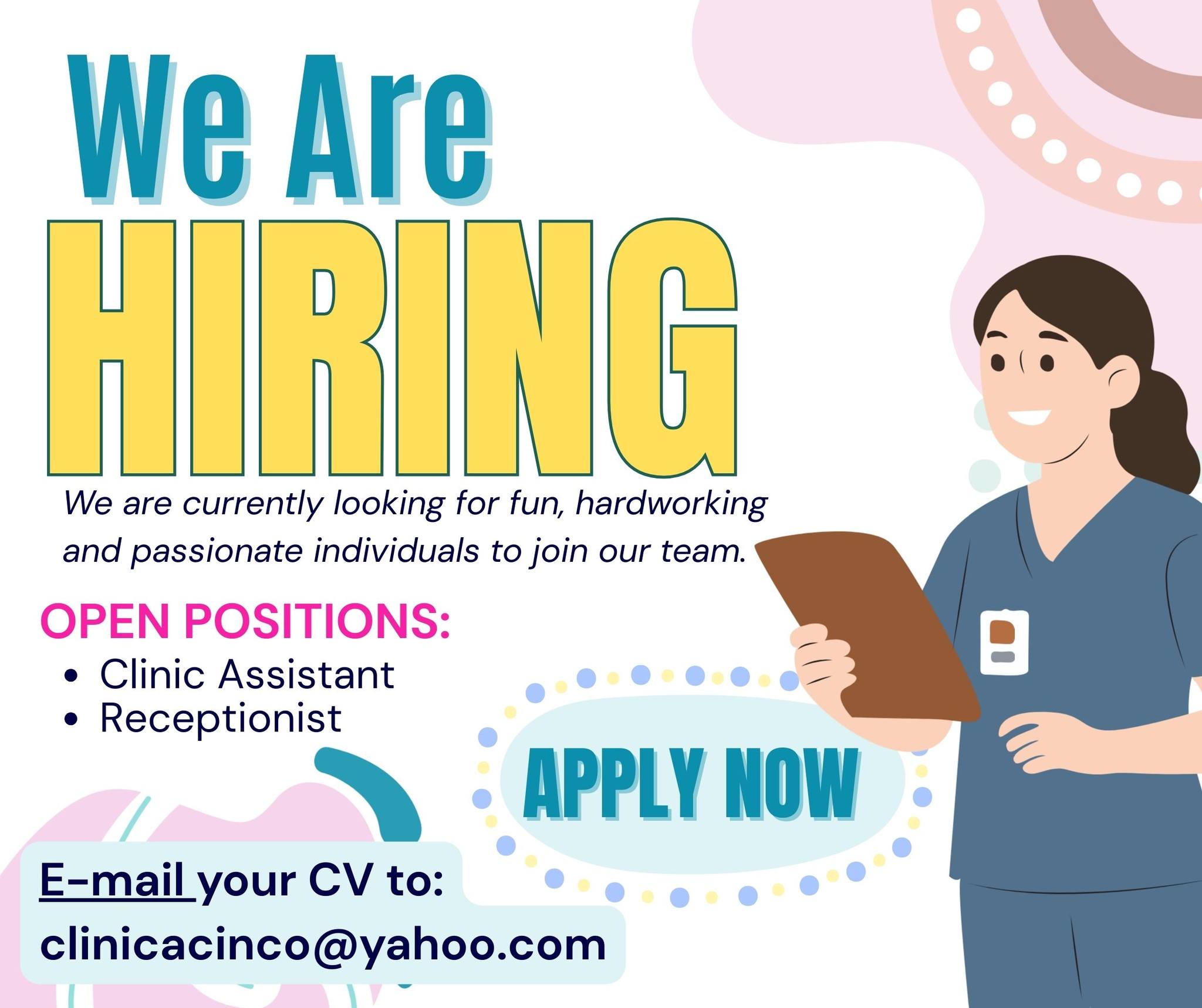 Clinica Cinco Neurology and Women's Health Facebook ad: WE’RE HIRING!