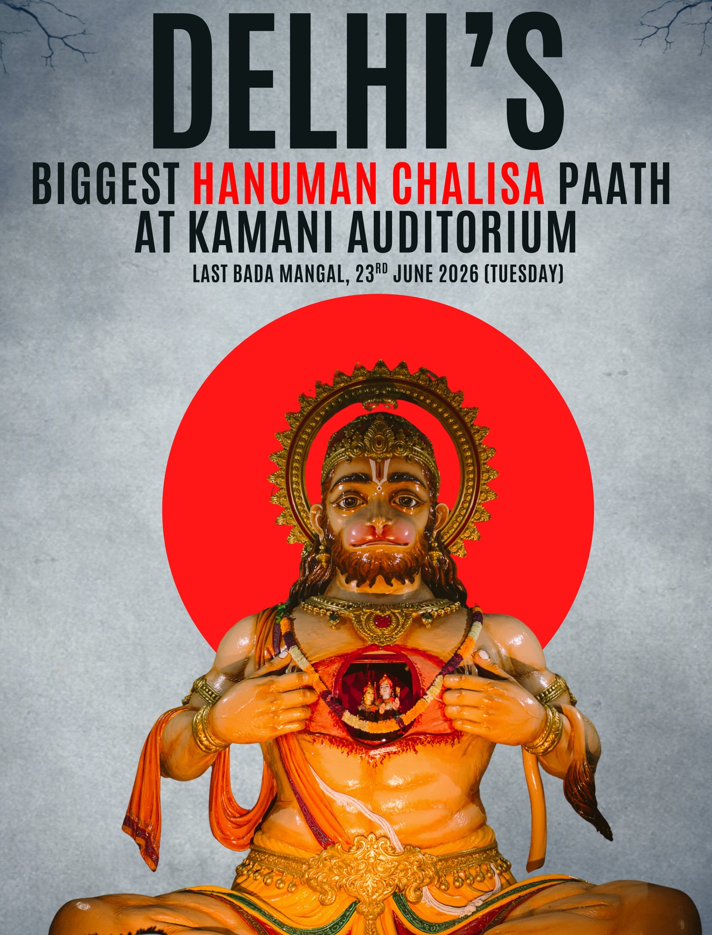 Neem Karoli Baba Meditation Centre Facebook ad: Join us for a sacred Hanuman Chalisa Paath…