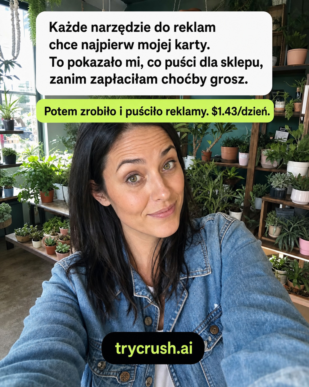 trycrush.ai Facebook ad: Najpierw pokazało mi plan, potem cenę