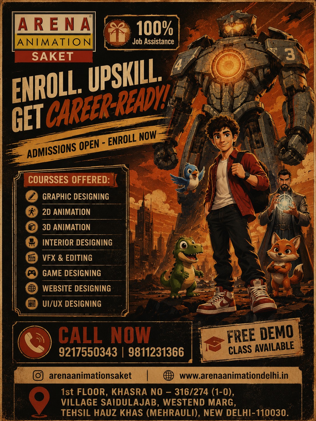 Arena Animation SAKET Facebook ad: Chat with us