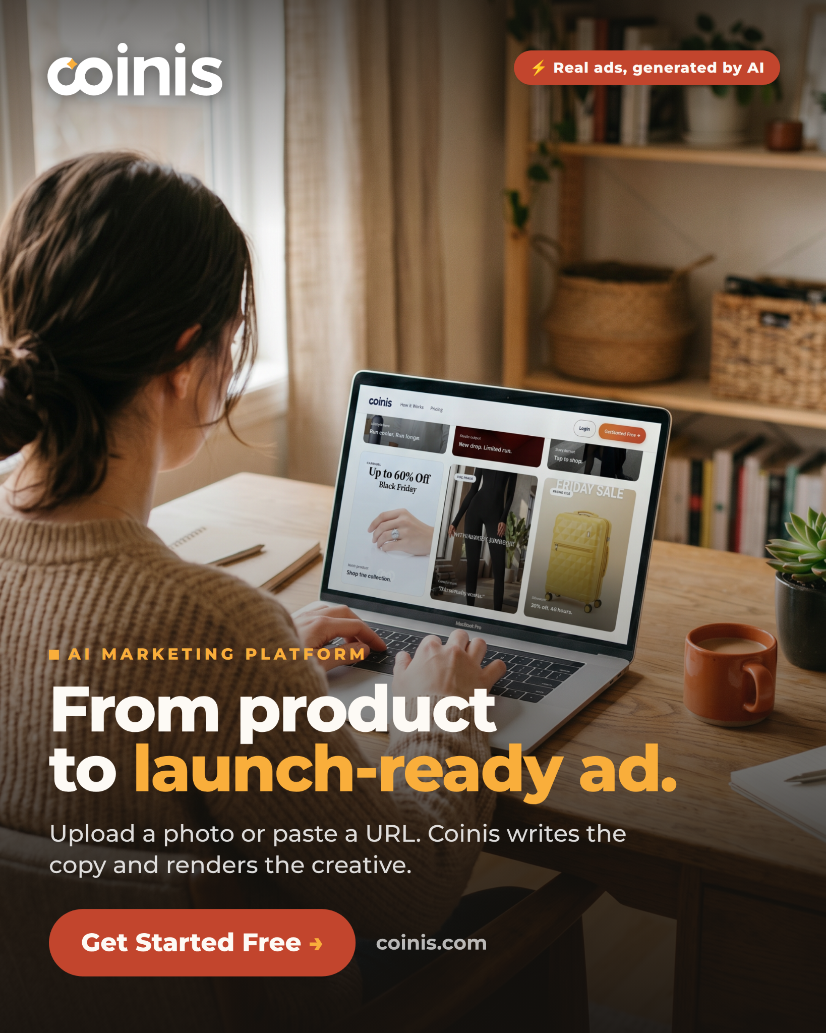 Coinis Facebook ad: Production Ready Videos - Just Paste Your Link