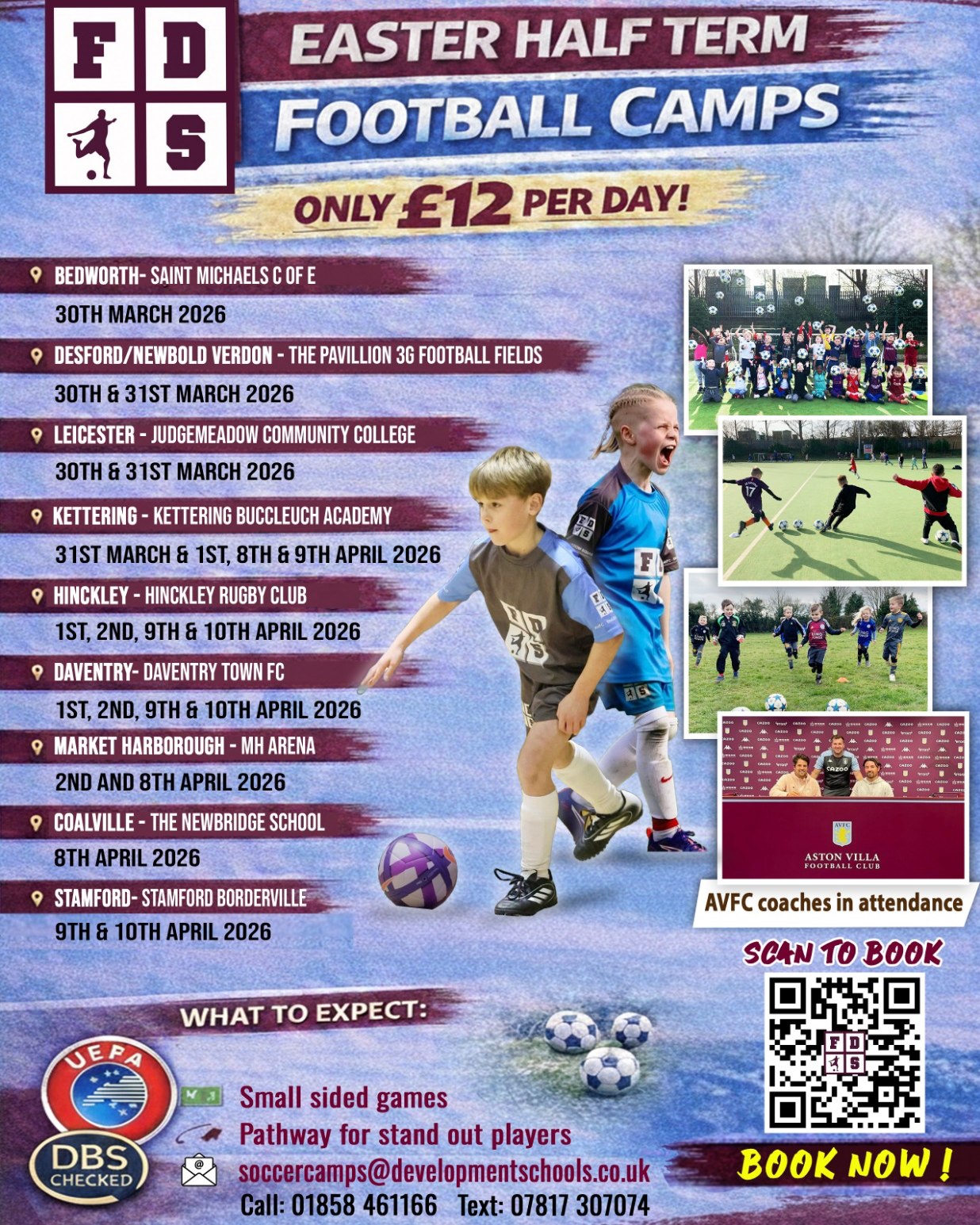 Football Development Schools Facebook ad: EASTER HALF TERM FOOTBALL CAMPS!