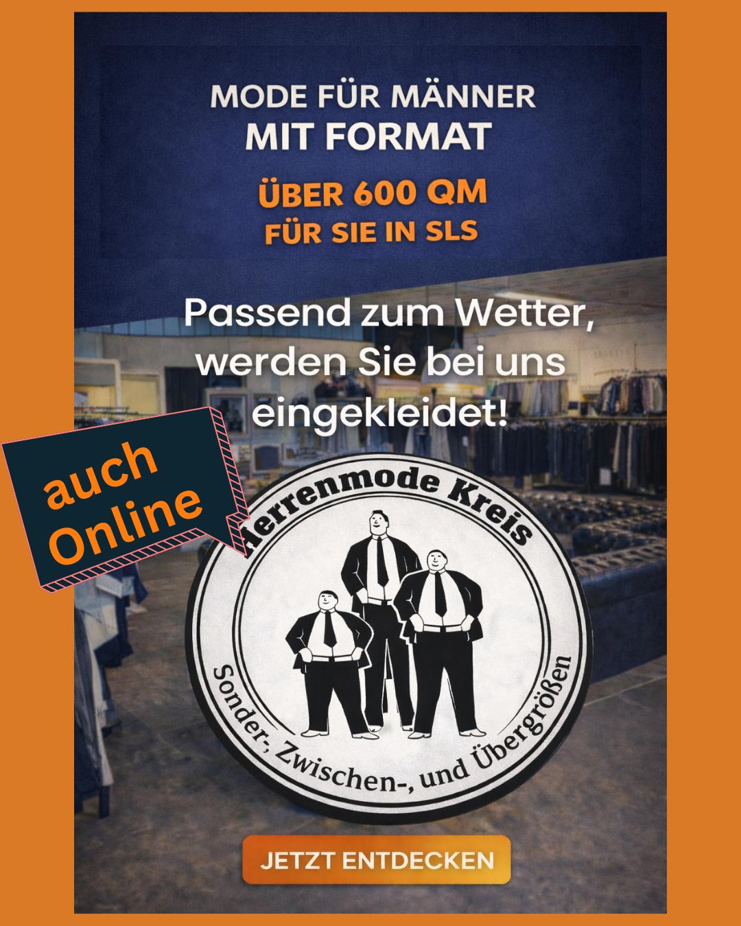 Herrenmode Kreis Facebook ad: Auch Online bestellen
