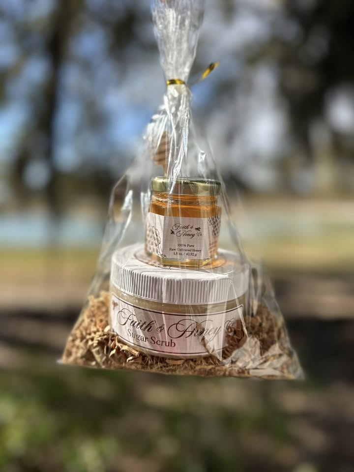 Faith & Honey Co. Facebook ad: Faith-inspired. Nature-made. A family brand offering pure…