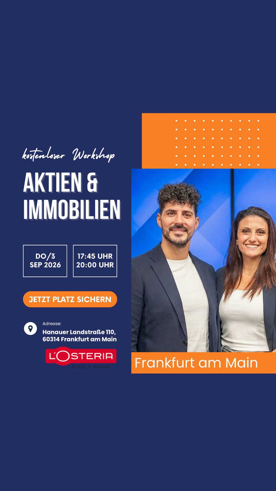 Dario Palumbo Facebook ad: Kostenloser Workshop: Vermögensaufbau mit ETFs & Immobilien!