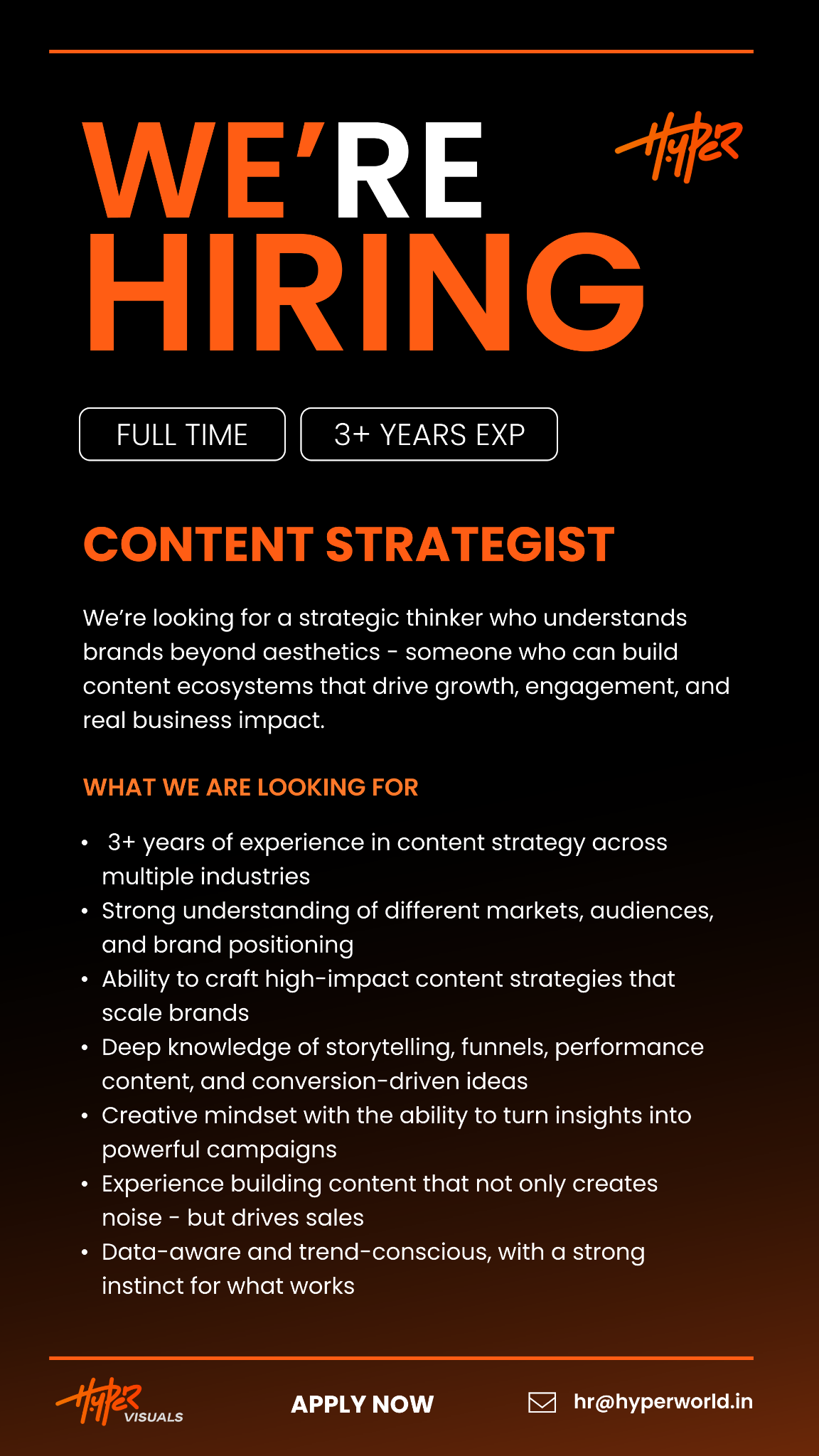Hyper Visuals Facebook ad: At Hyper, creativity is leadership.