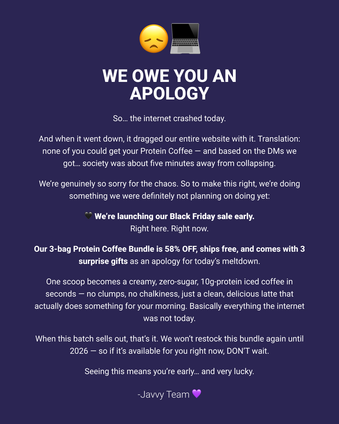 Javvy Coffee Facebook ad