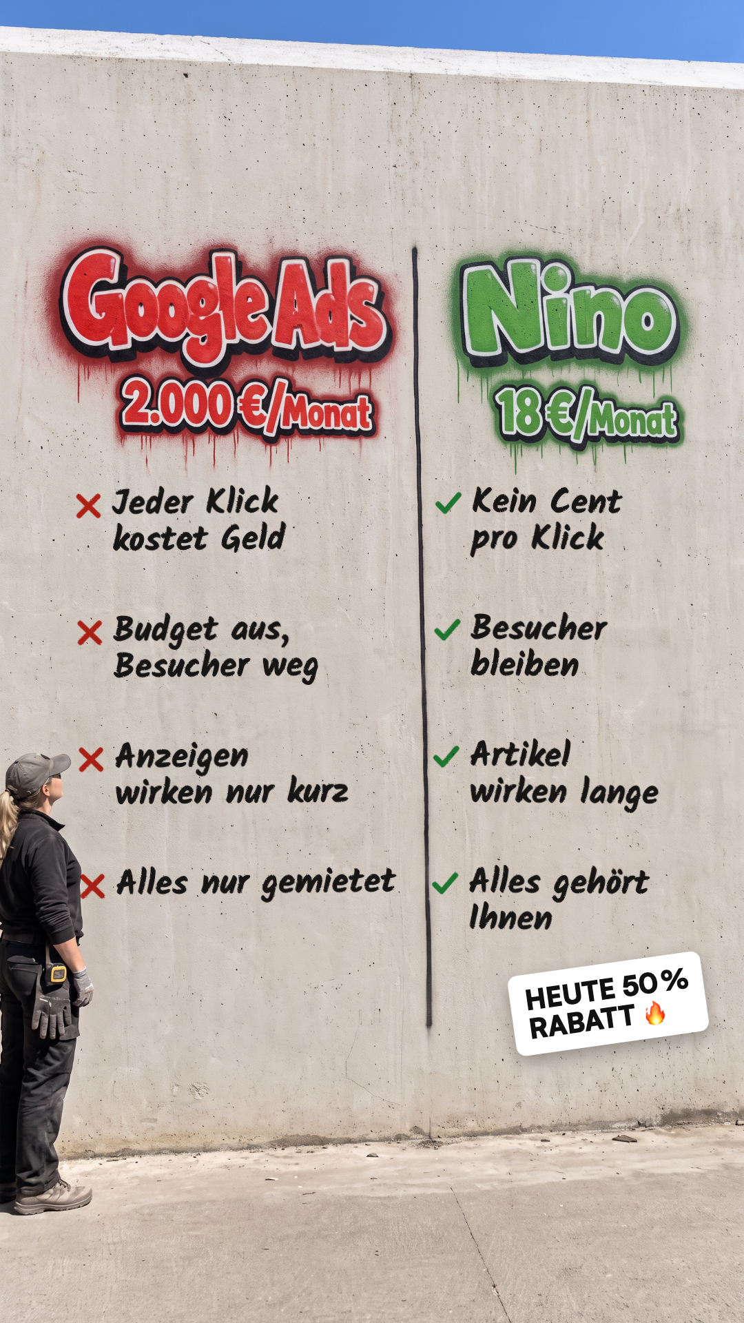 Nino Facebook ad: Platz 1 bei Google