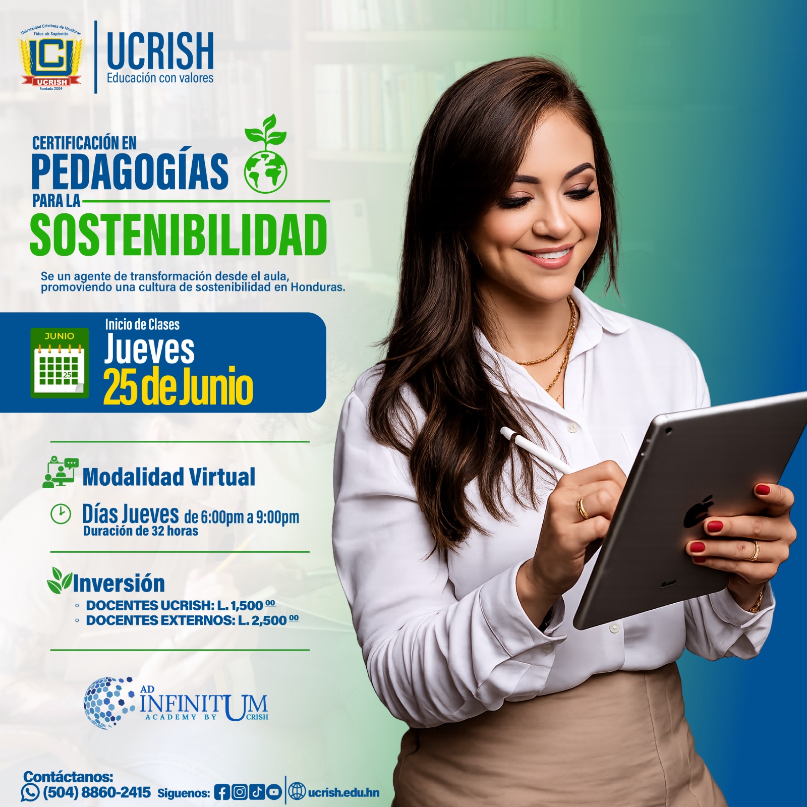Universidad Cristiana de Honduras - Ucrish Facebook ad: Certificación en Pedagogías para la Sostenibilidad
