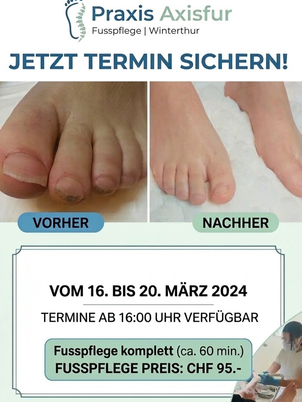 fusspflege_axisfur Facebook ad: Gesunde & Gepflegte Füsse, Fusspflege Axisfur Winterthur