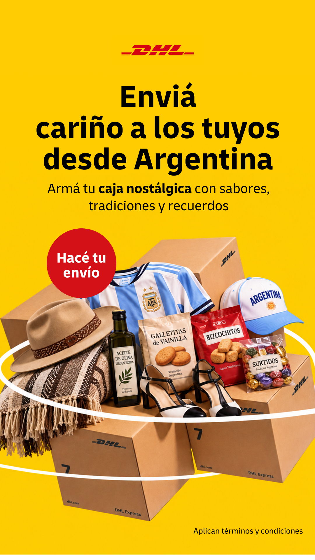 DHL Latinoamérica Facebook ad: Descubrí la caja nostálgica DHL