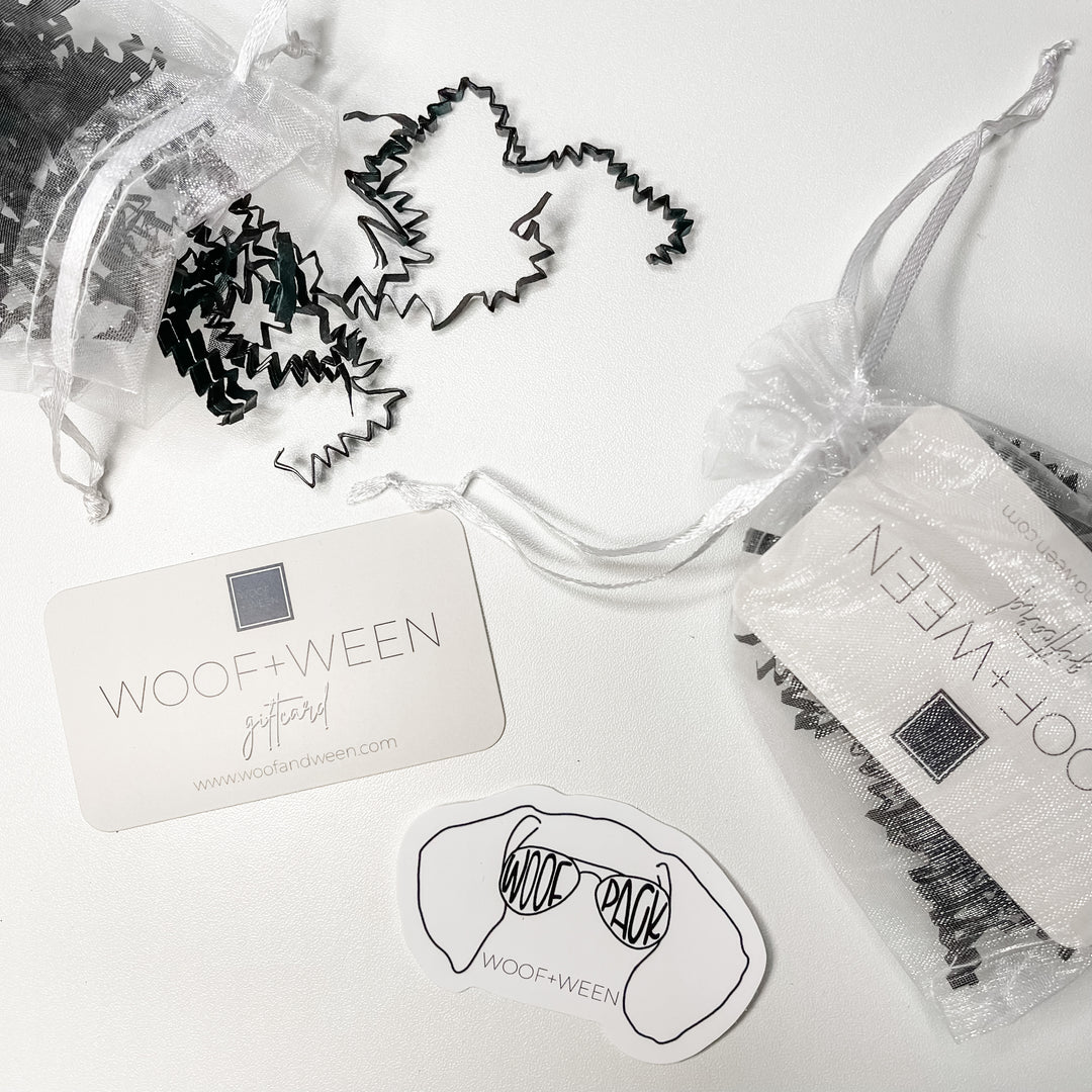 WOOF + WEEN Facebook ad: Shop our stylish boutique dog accessories & matching…