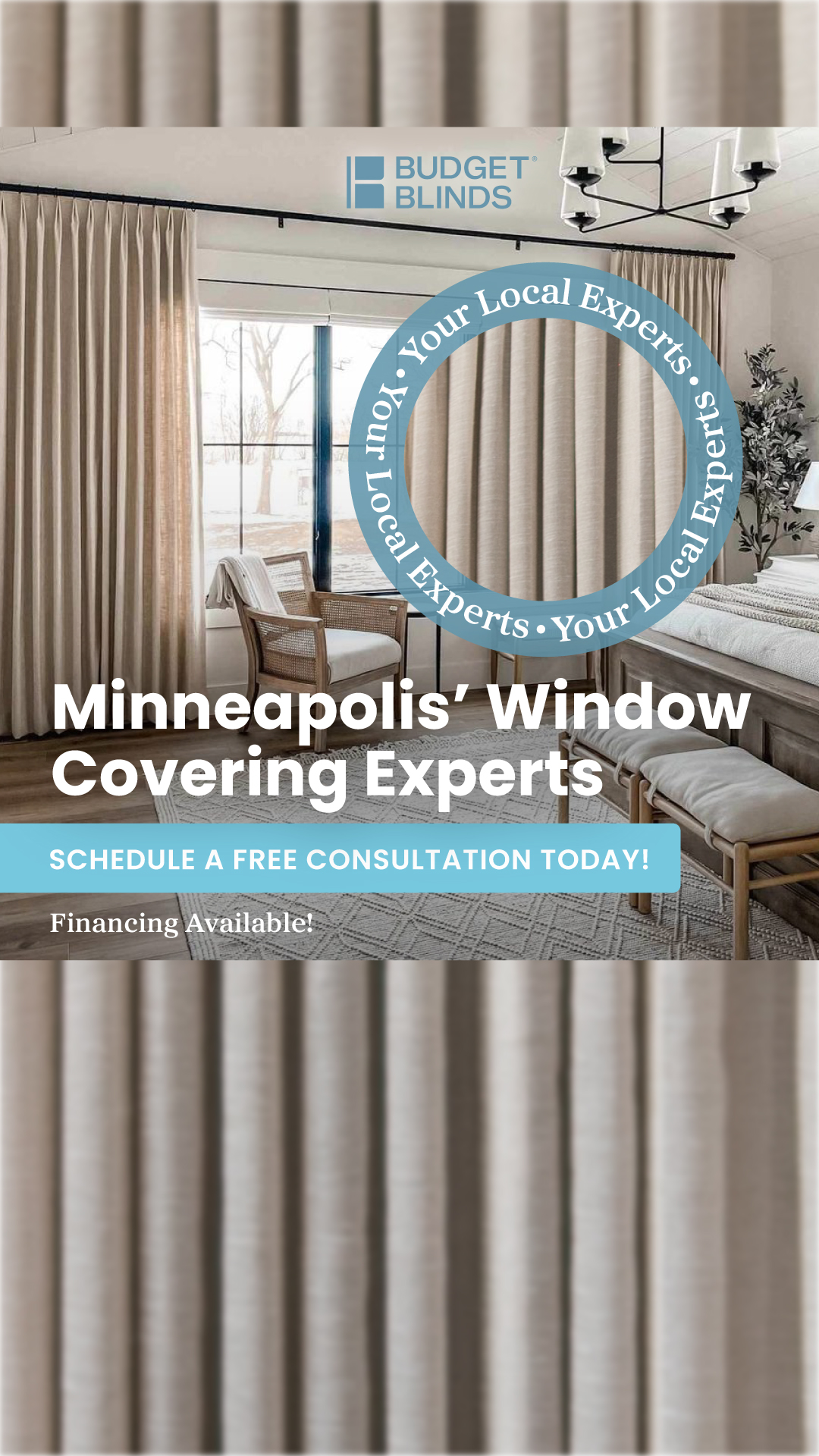 Budget Blinds Facebook ad from Feb 4, 2026