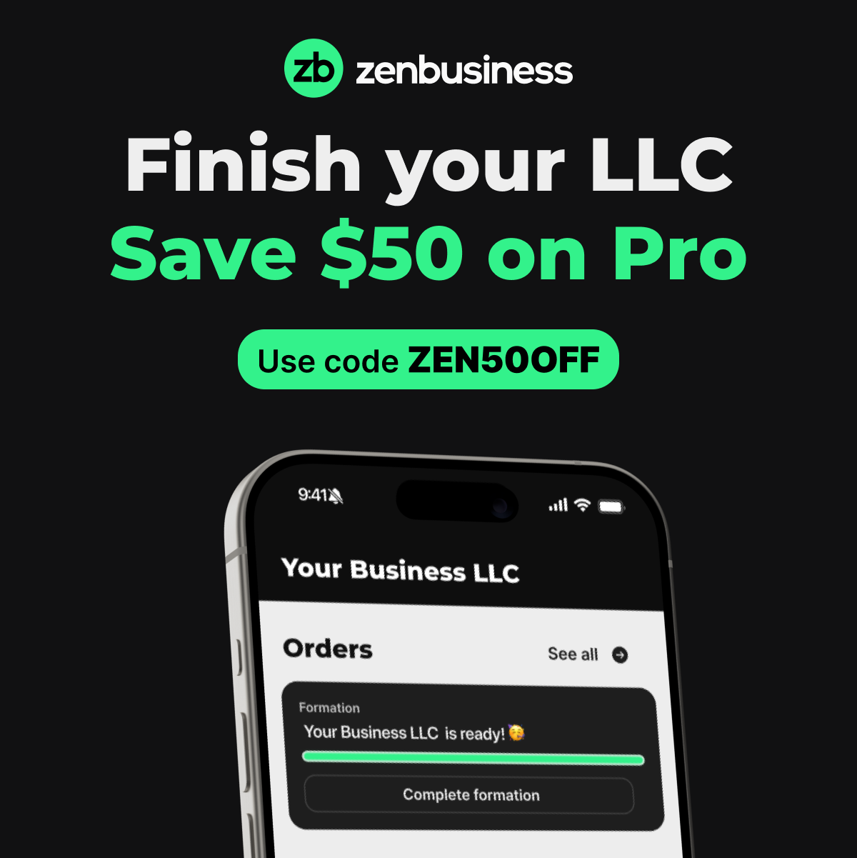 ZenBusiness Facebook ad