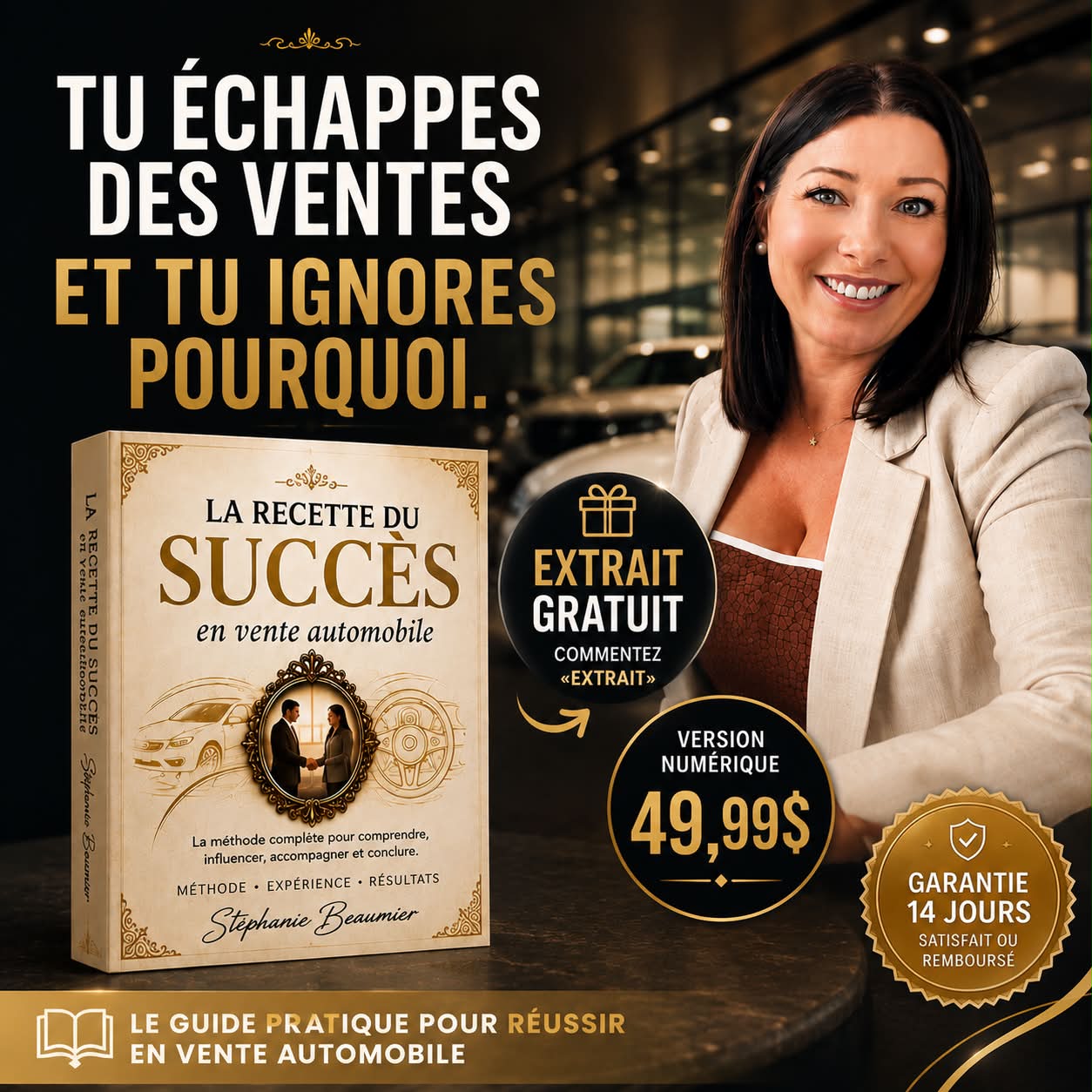 Stéphanie Corinne Beaumier Facebook ad: La recette du succès en vente automobile