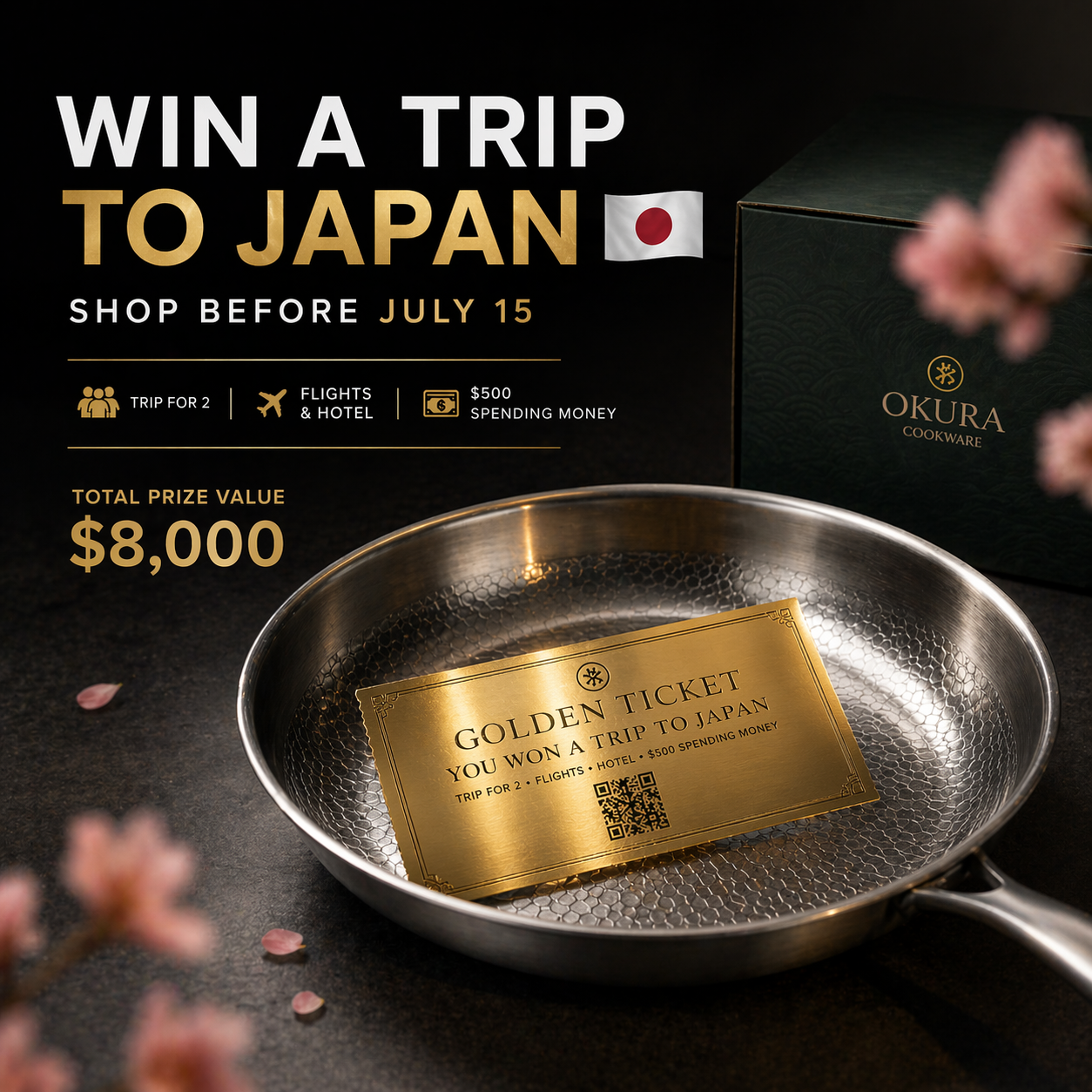 Okura Cookware Facebook ad: Up to 70% Off