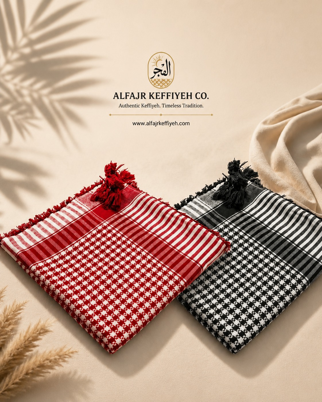 Alfajr Keffiyeh Co Facebook ad: ALFAJR Tactical Desert Shemagh Collection