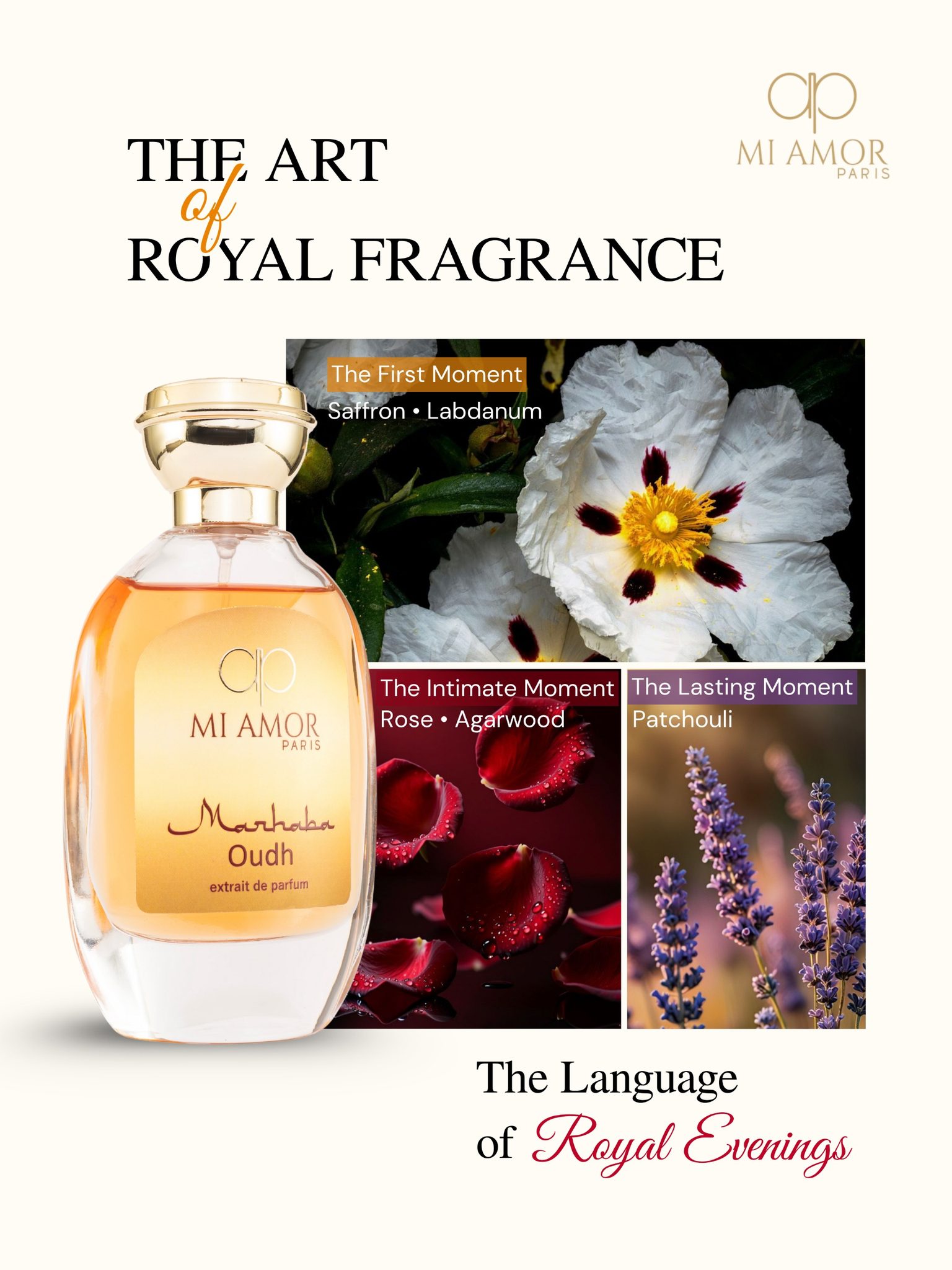 MI AMOR PARIS Facebook ad: Royal fragrances are not loud.
