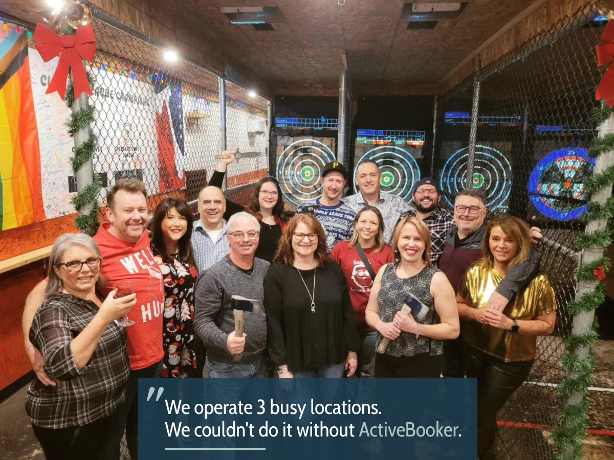 ActiveBooker - The Activity-Based Booking Platform Facebook ad: Booking software for Axe Throwing Venues