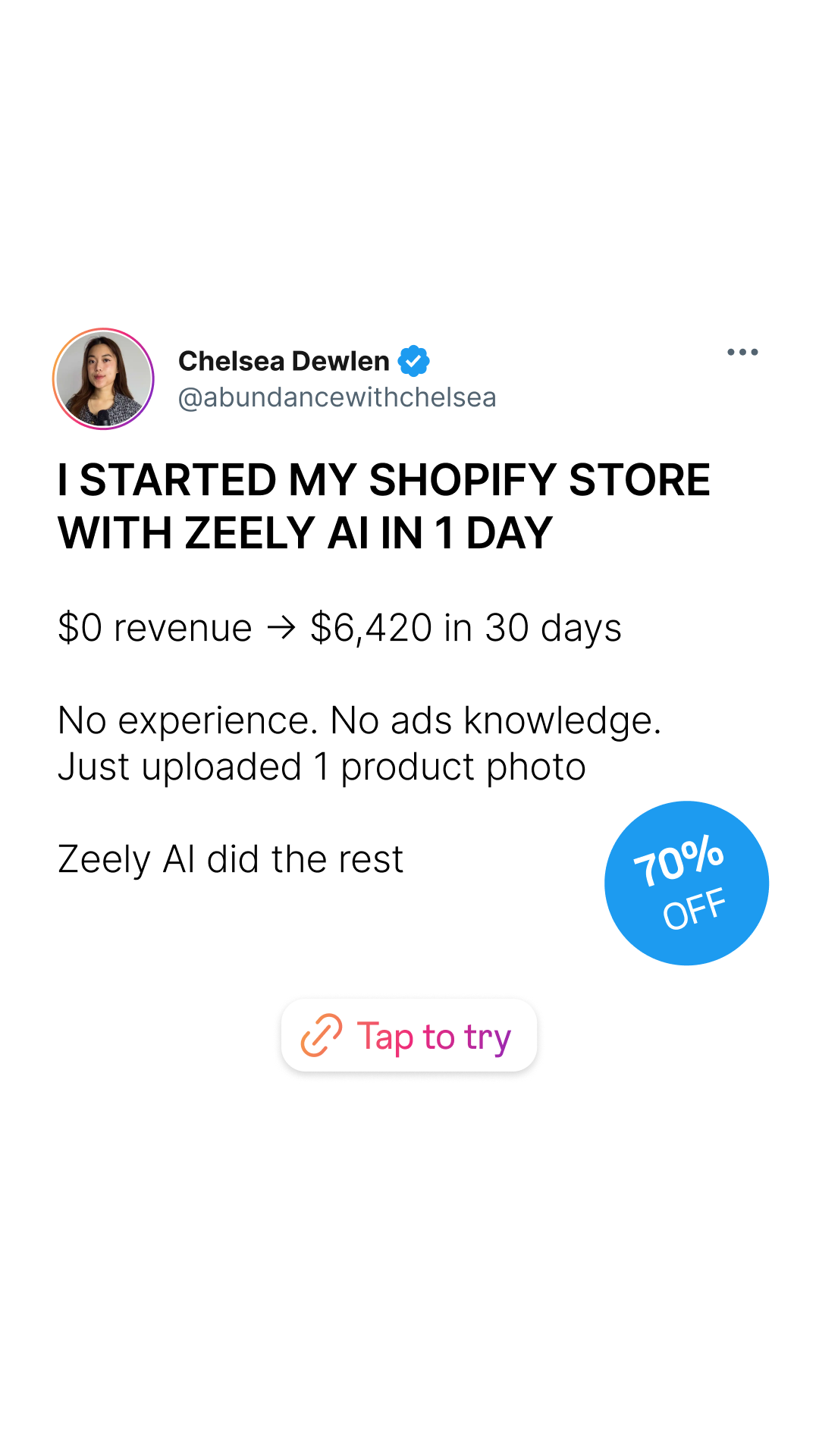 Zeely Facebook ad