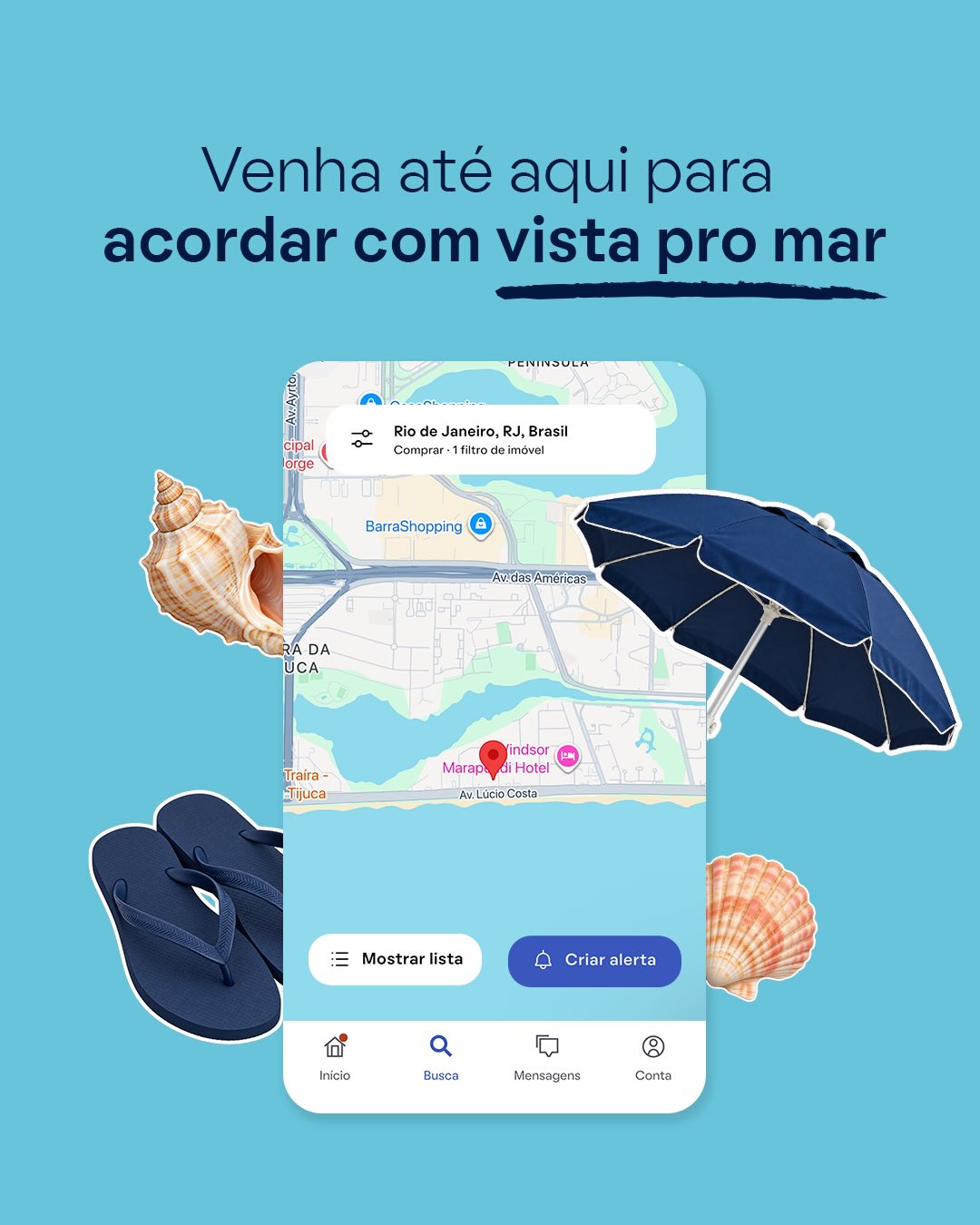 QuintoAndar Facebook ad: Imagina ter uma vista única do Rio de…