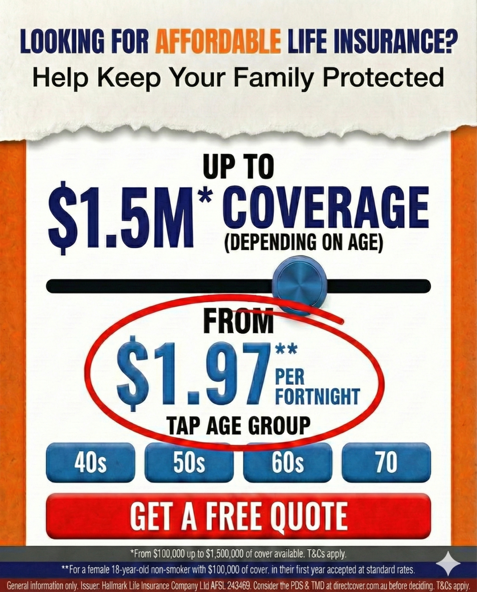 Family First Insurance Facebook ad: Affordable Cover for Everyday Australians