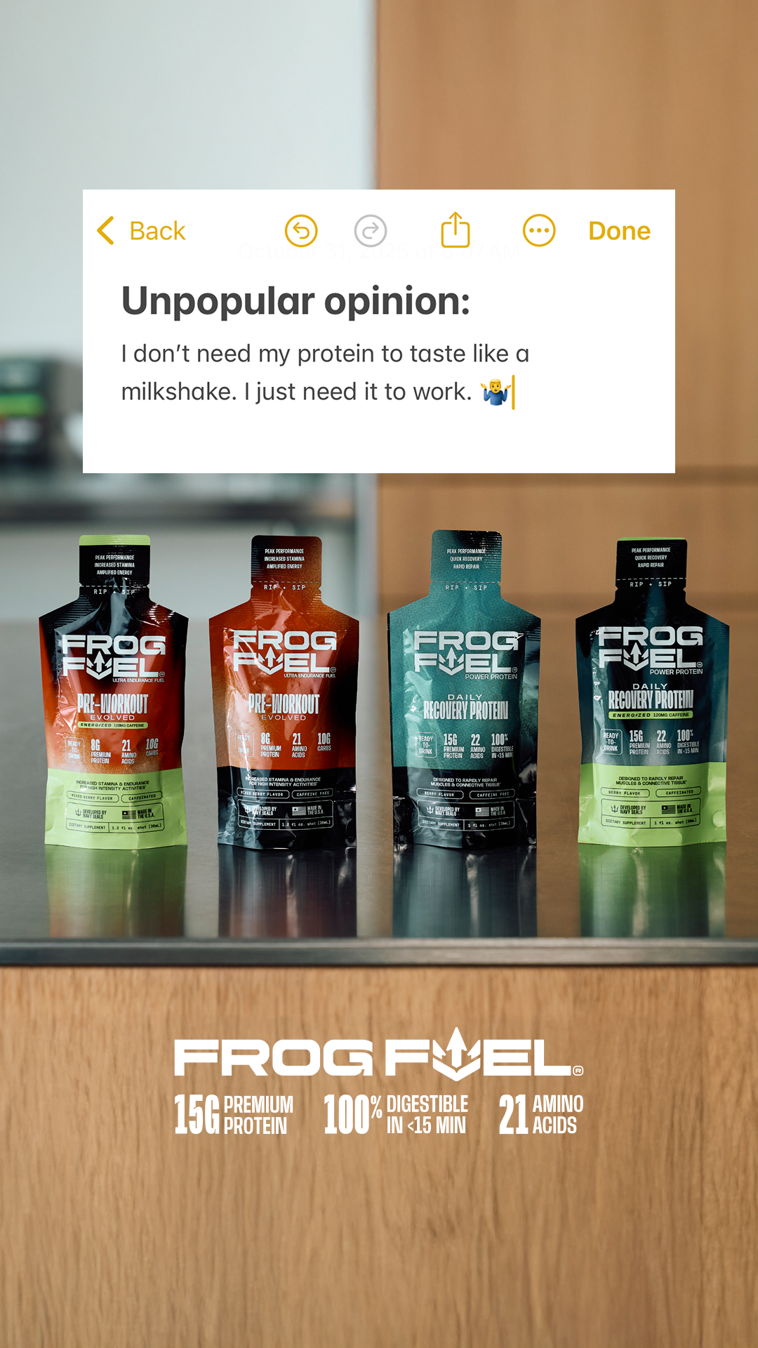 Frog Fuel Actual Facebook ad