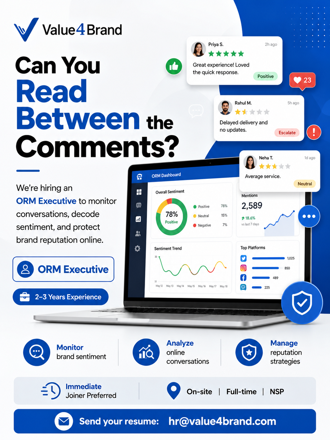 Newssamachar Facebook ad: Join Value4Brand as ORM Executive