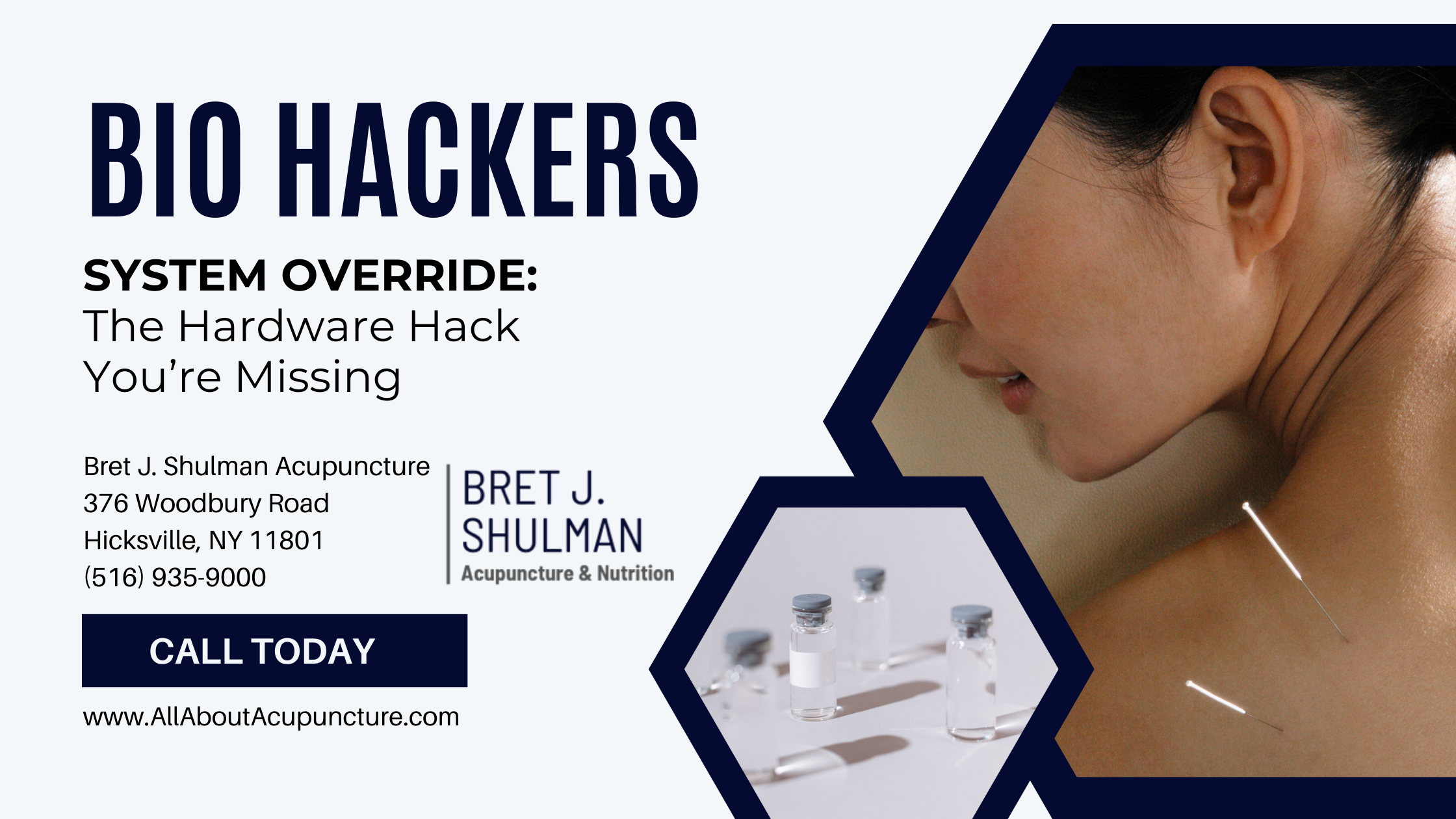 Bret J Shulman Acupuncture Facebook ad: Long Island BioHackers