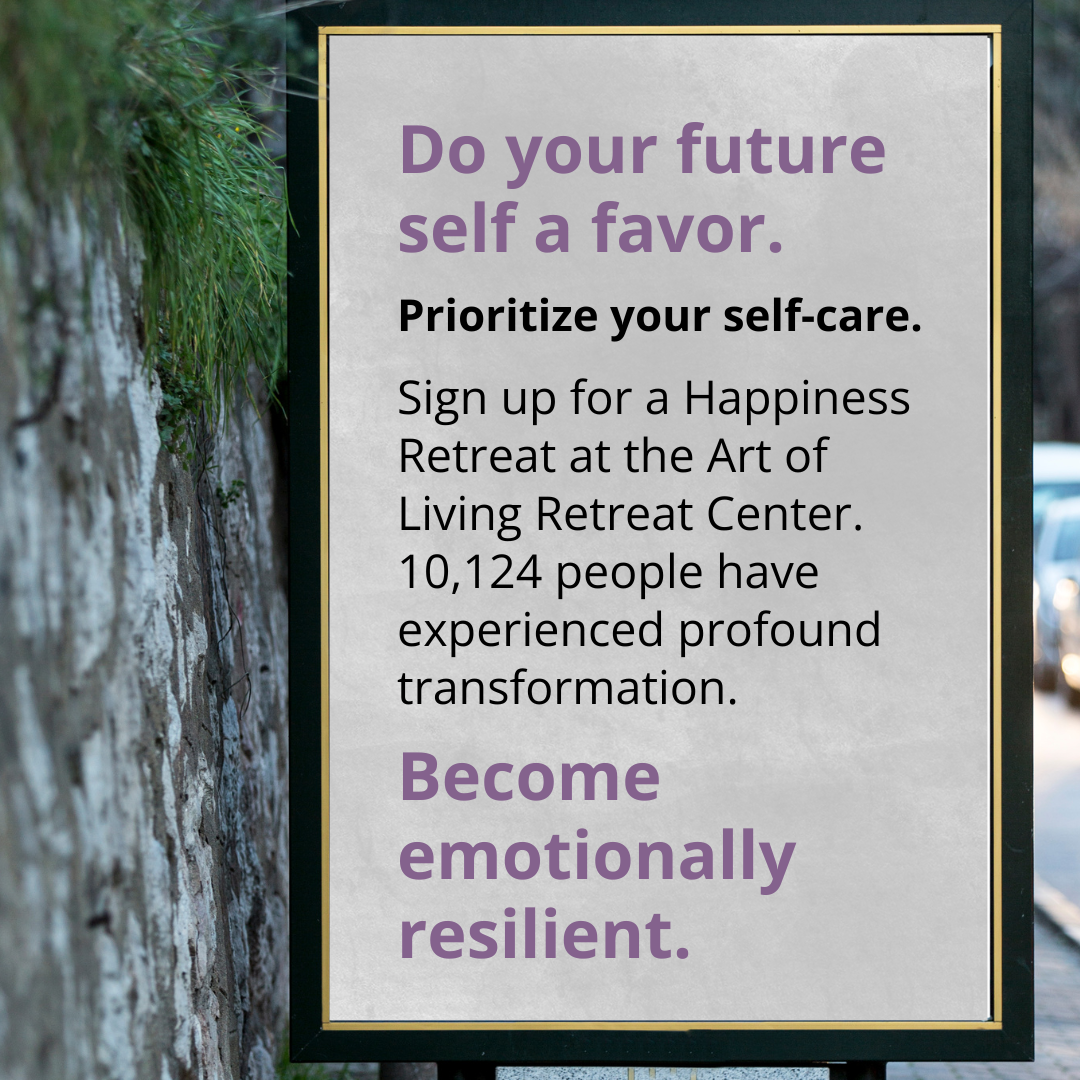 Art of Living Retreat Center Facebook ad