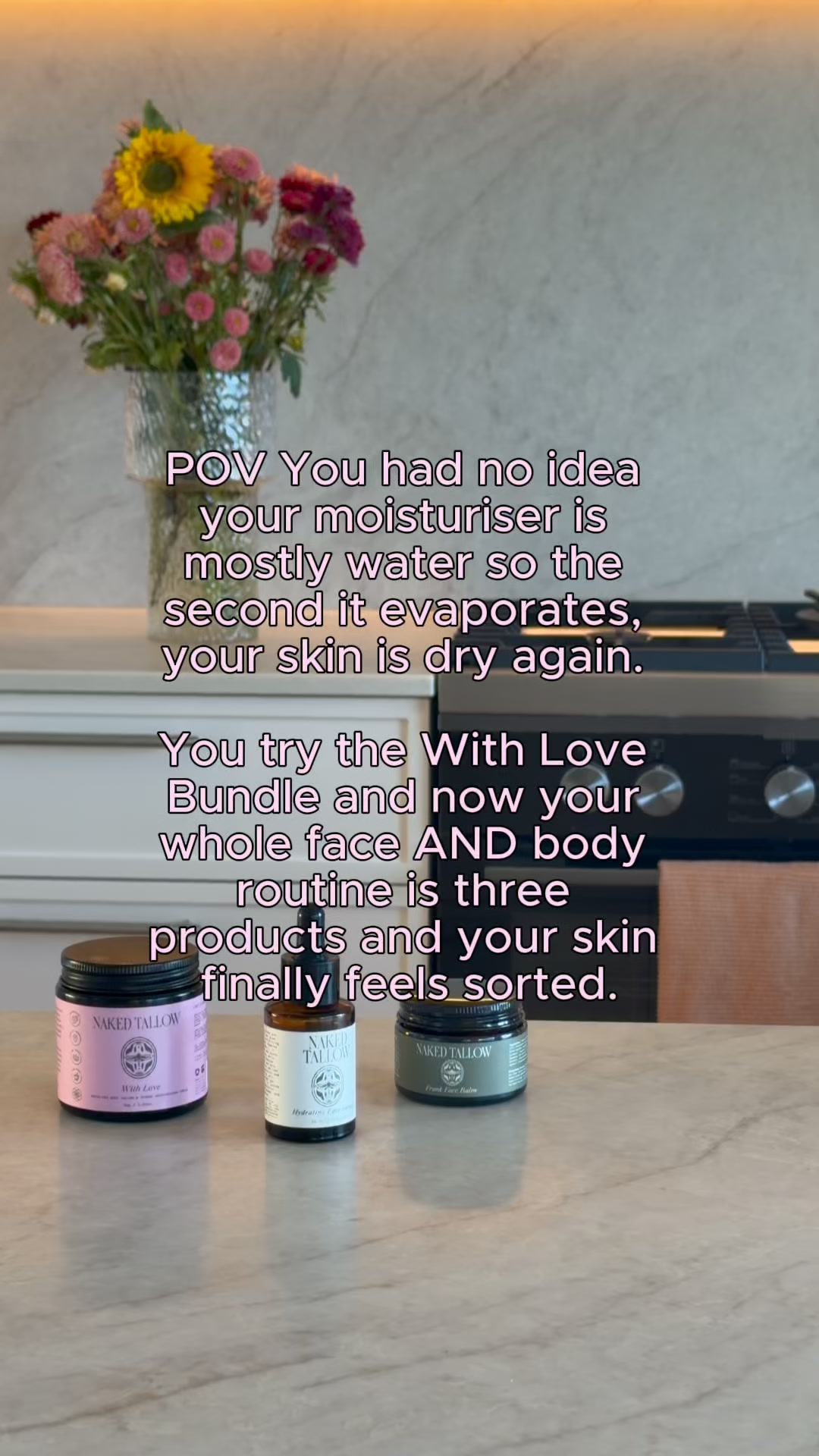 Naked Tallow Facebook ad: FREE $60 GIFT IN OUR WITH LOVE BUNDLE
