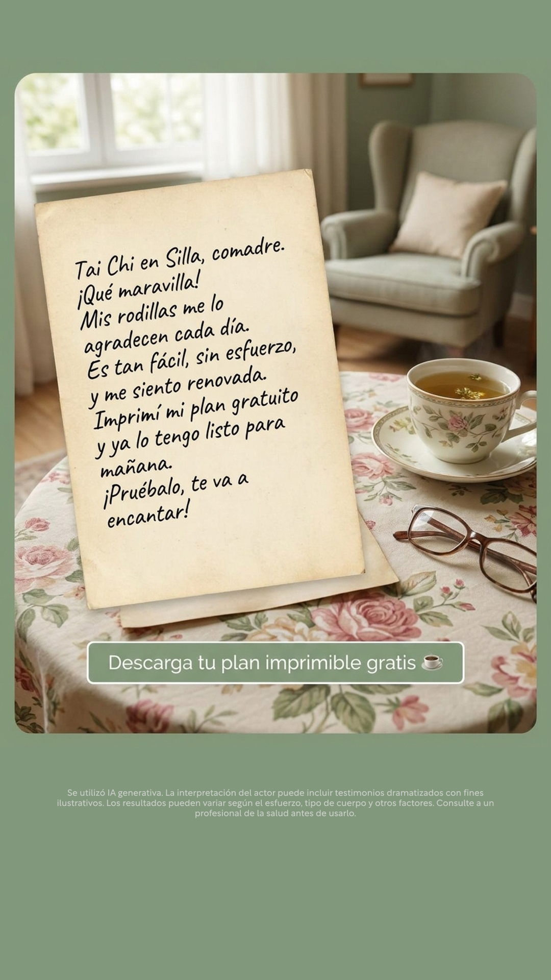 Reverse Health Tai Chi Facebook ad: Tu equilibrio empieza aquí. ¡Obtén 60% de descuento!