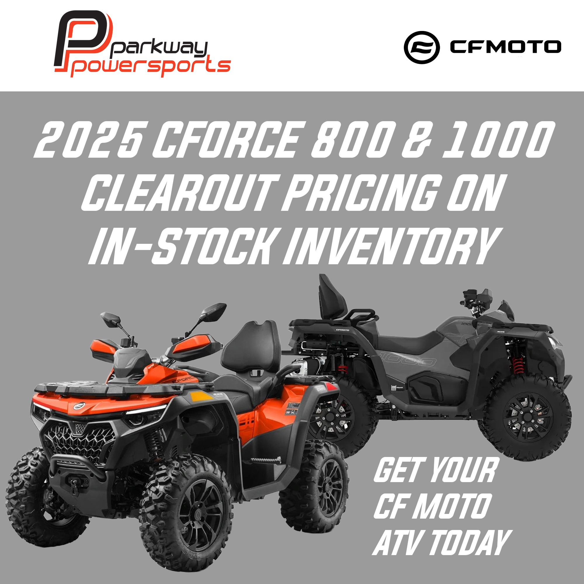 Parkway Powersports Facebook ad: ATV Blowout Pricing